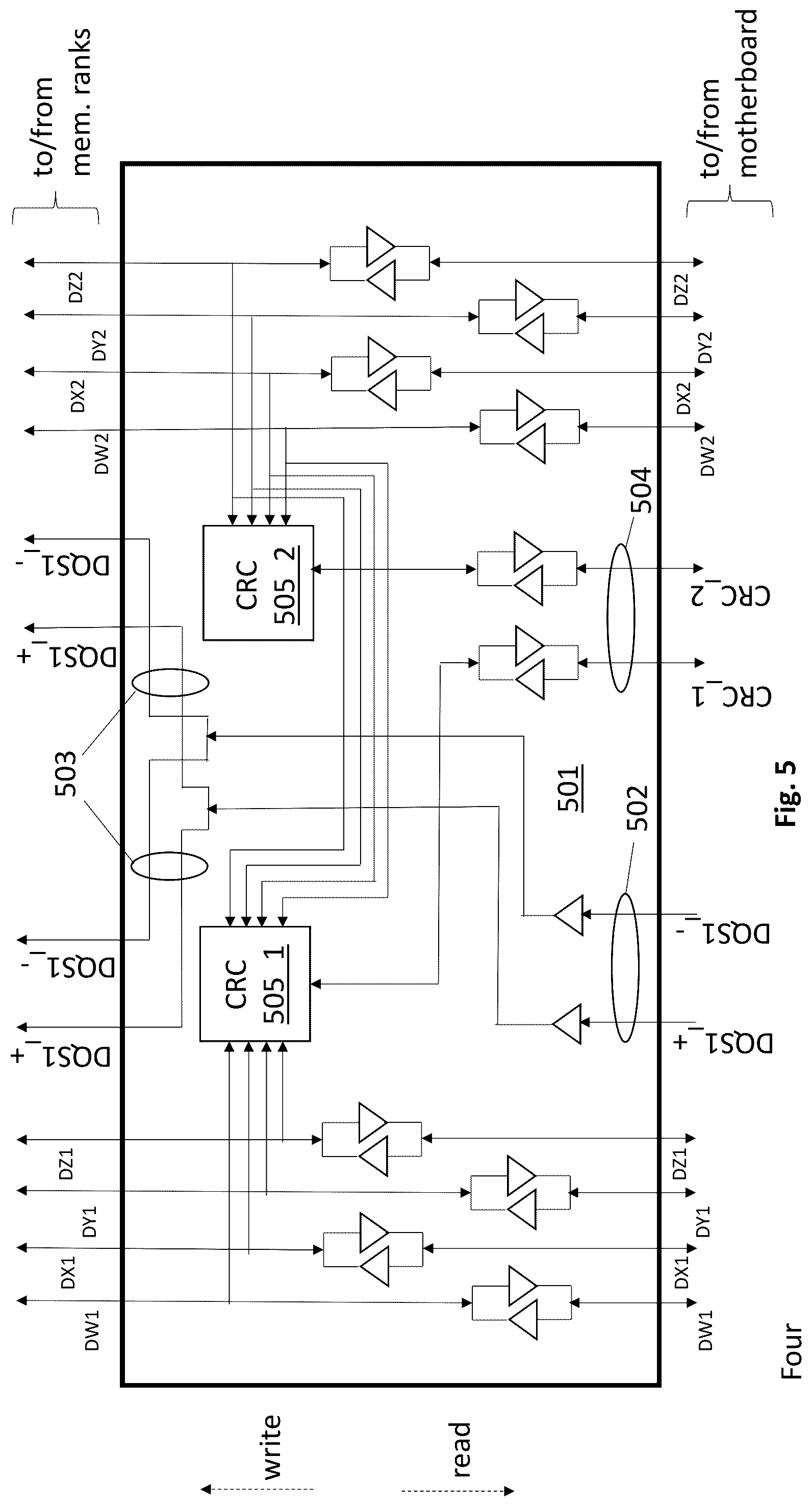 Patent US12332739 Figure 5 – Buffer that supports burst transfers having parallel CRC and data transmissions
