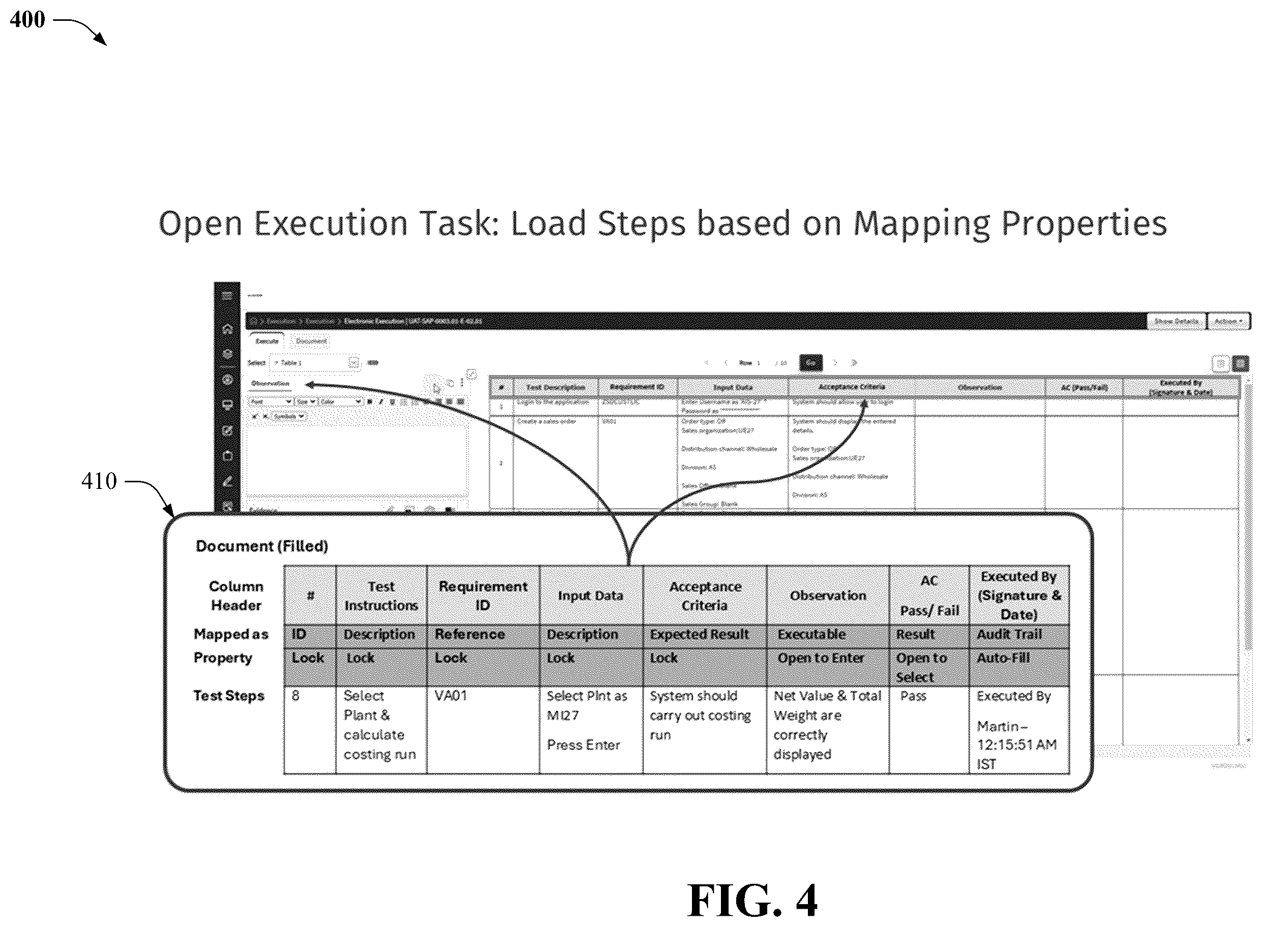 Patent US12332772 Figure 4 – Automated test case validation execution corresponding to a defined validation protocol