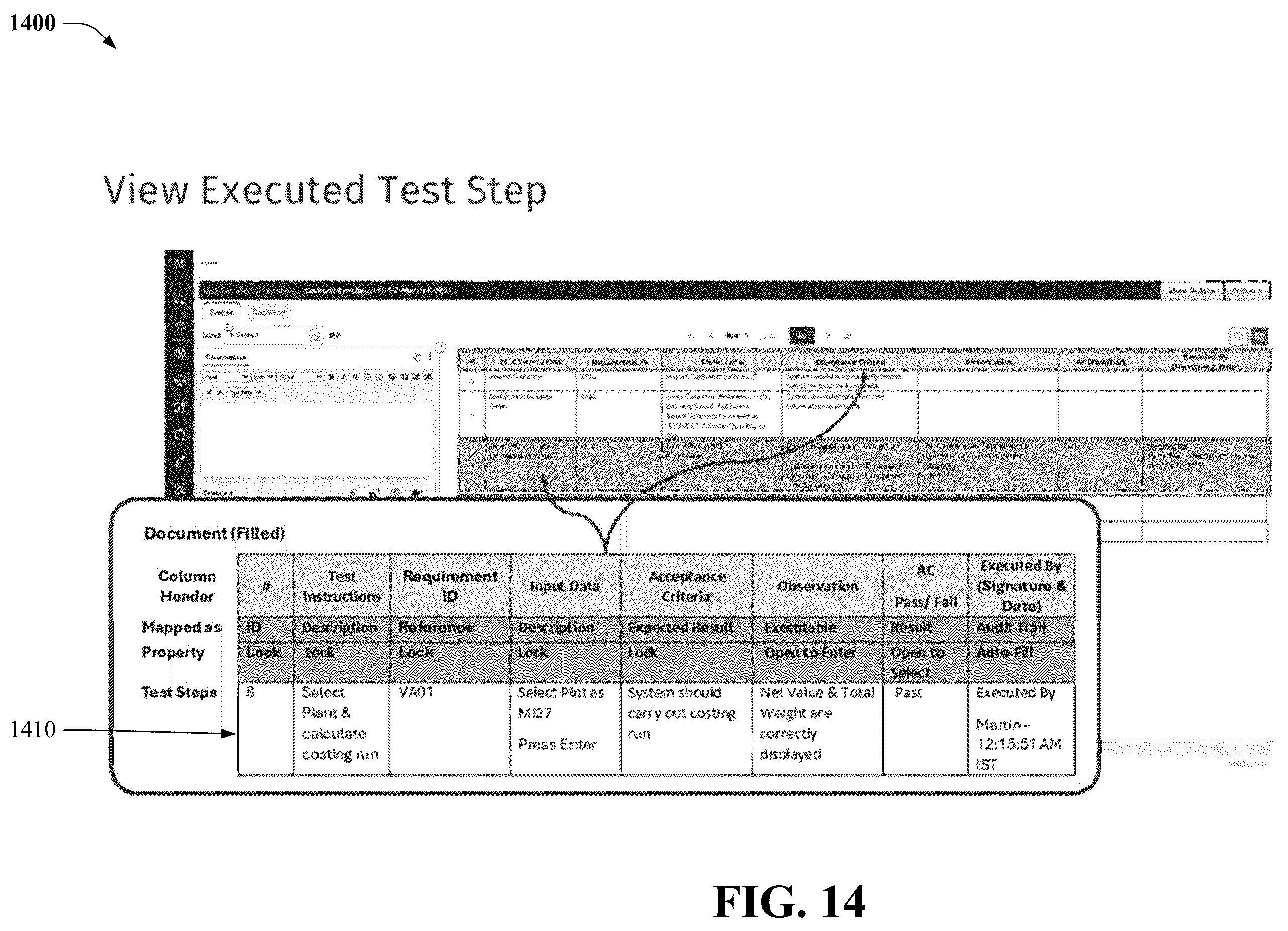 Patent US12332772 Figure 14 – Automated test case validation execution corresponding to a defined validation protocol