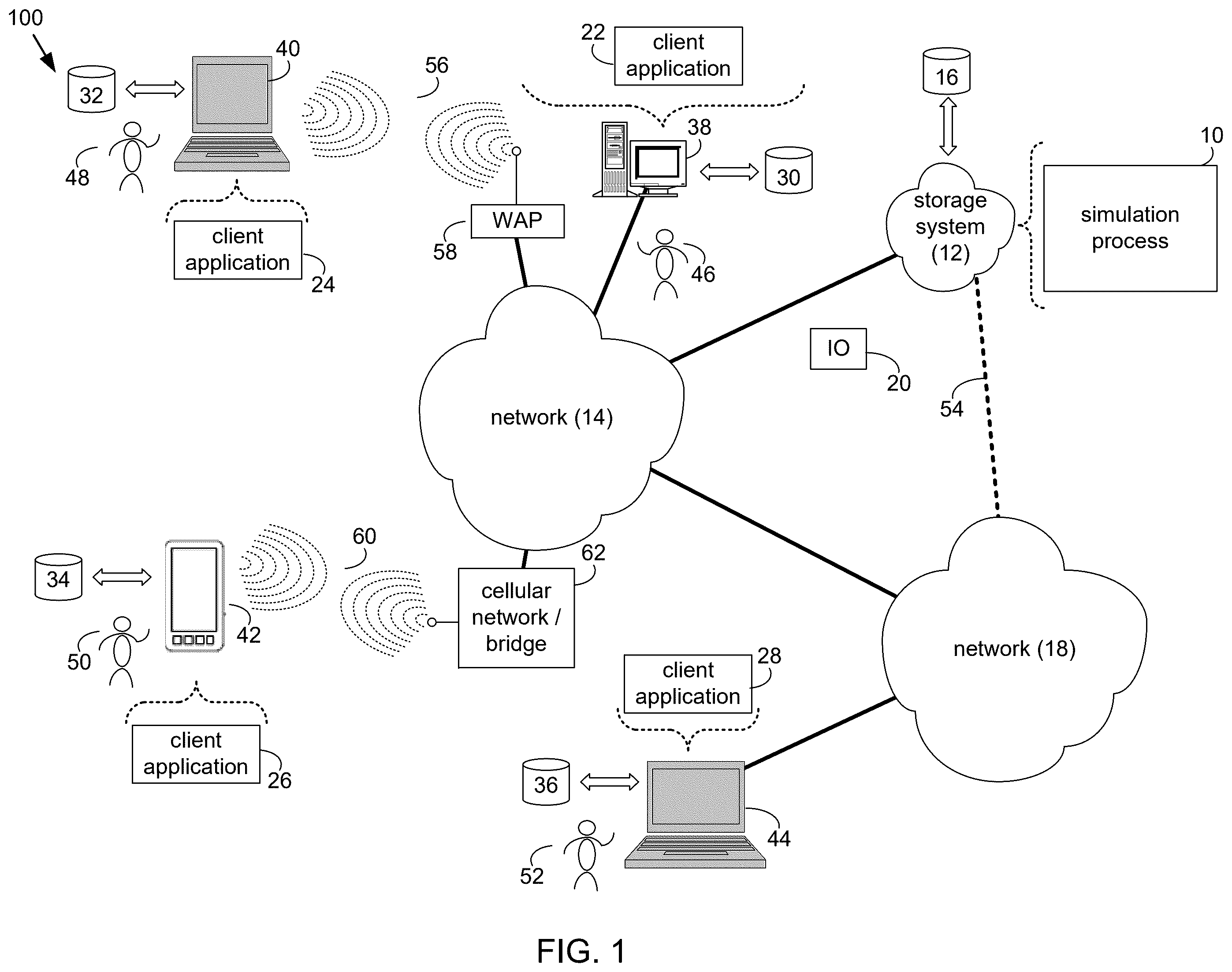 Patent US12332773 — System and method for simulating large capacity configurations in storage systems — Figure 1