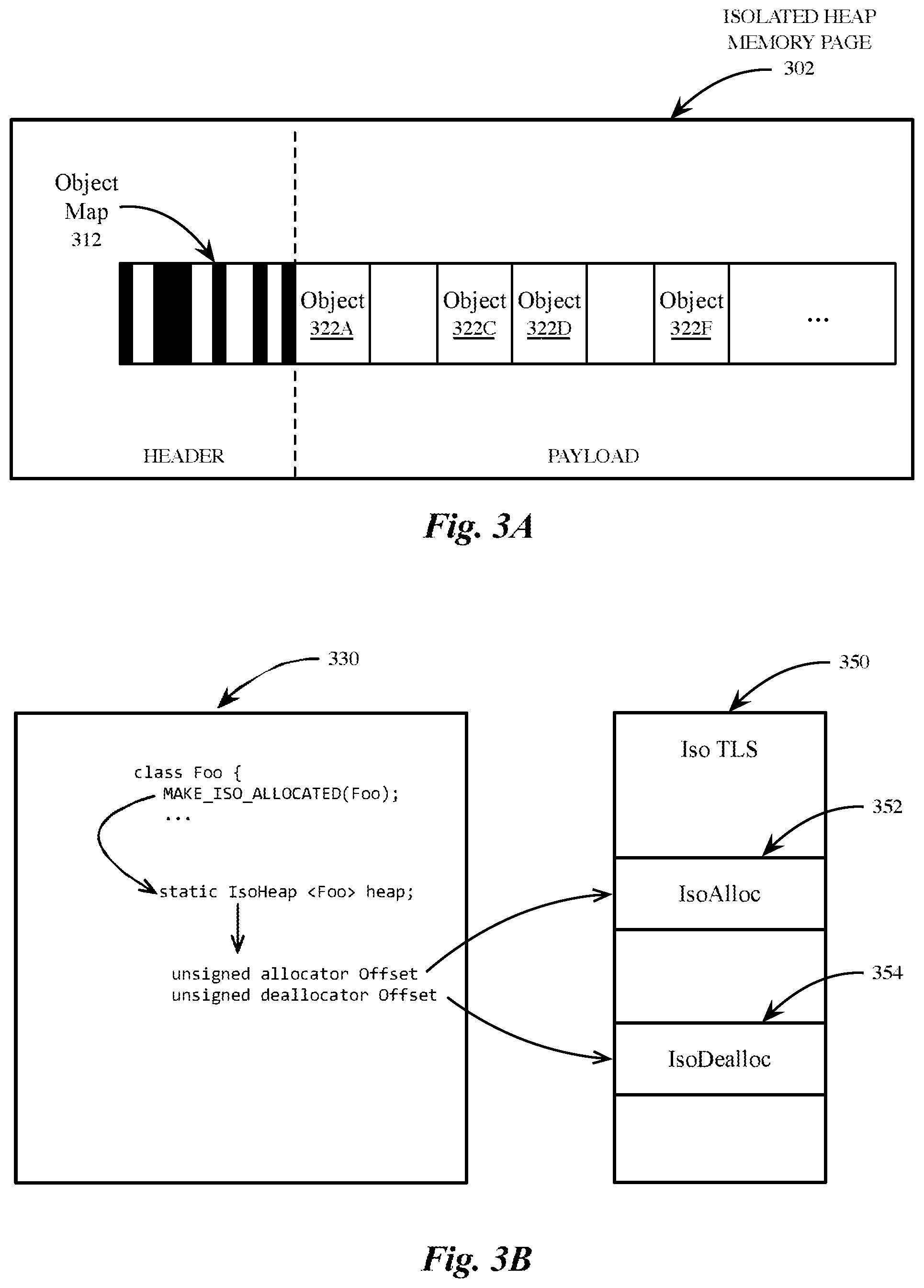 Patent US12332774 Figure 3 – Allocation of memory within a data type-specific memory heap
