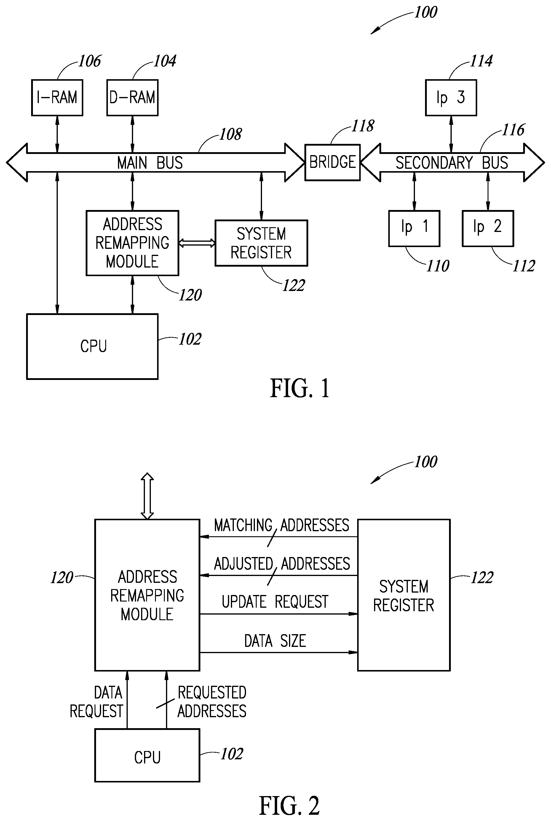 Patent US12332782 Figure 1 – Integrated circuit with address remapping circuitry to respond to a memory access request