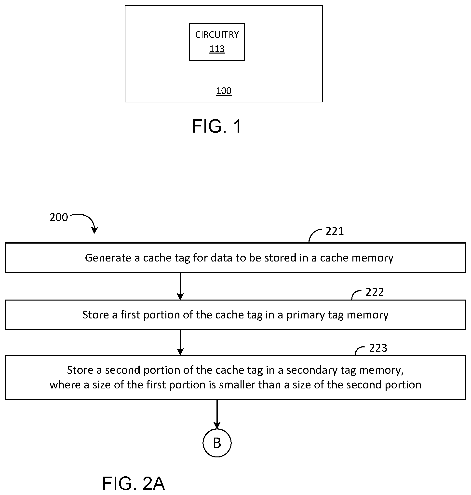Patent US12332802 Figure 1 – Multi-stage cache tag with first stage tag size reduction