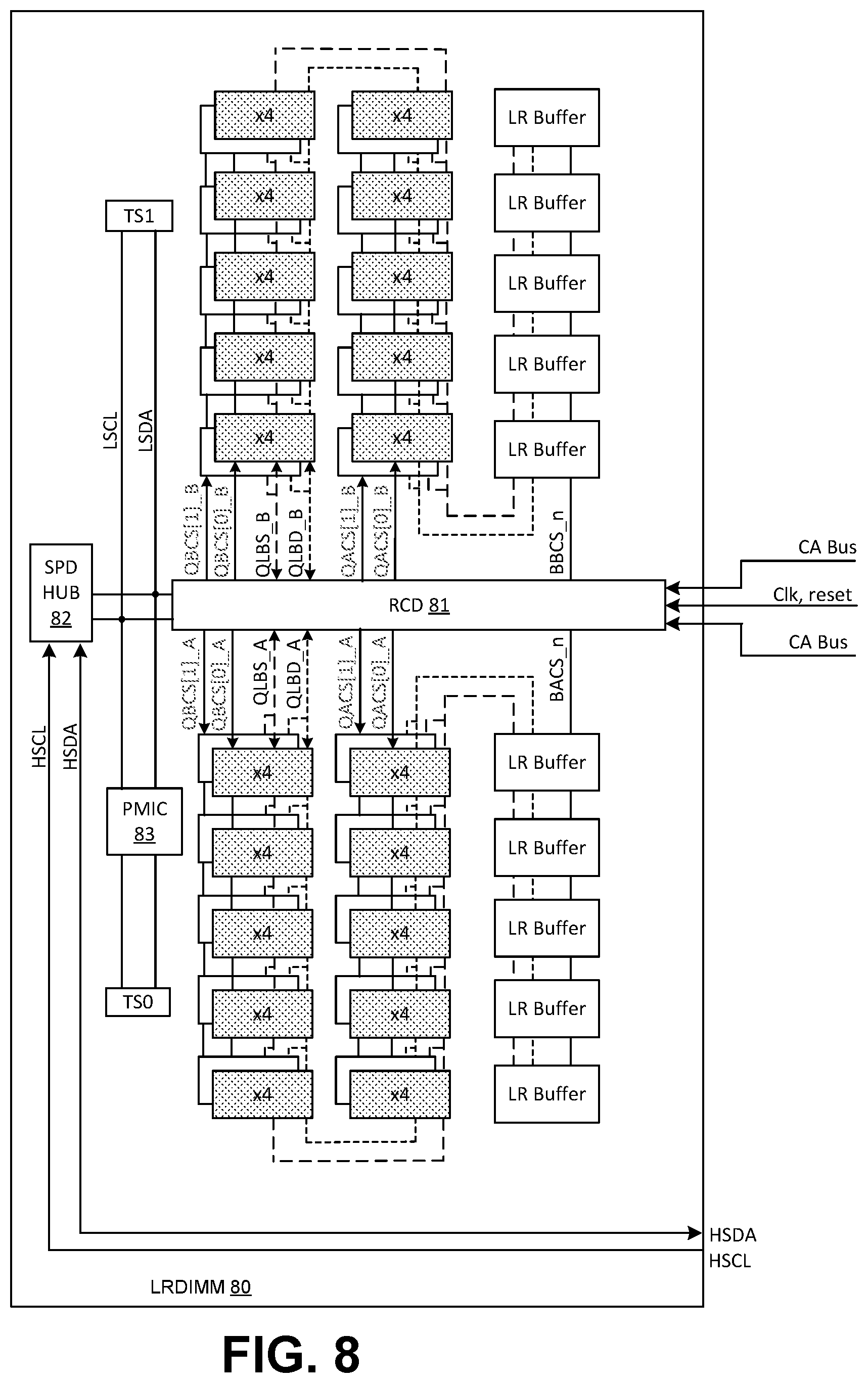 Patent US12332812 Figure 8 – Memory device manageability bus