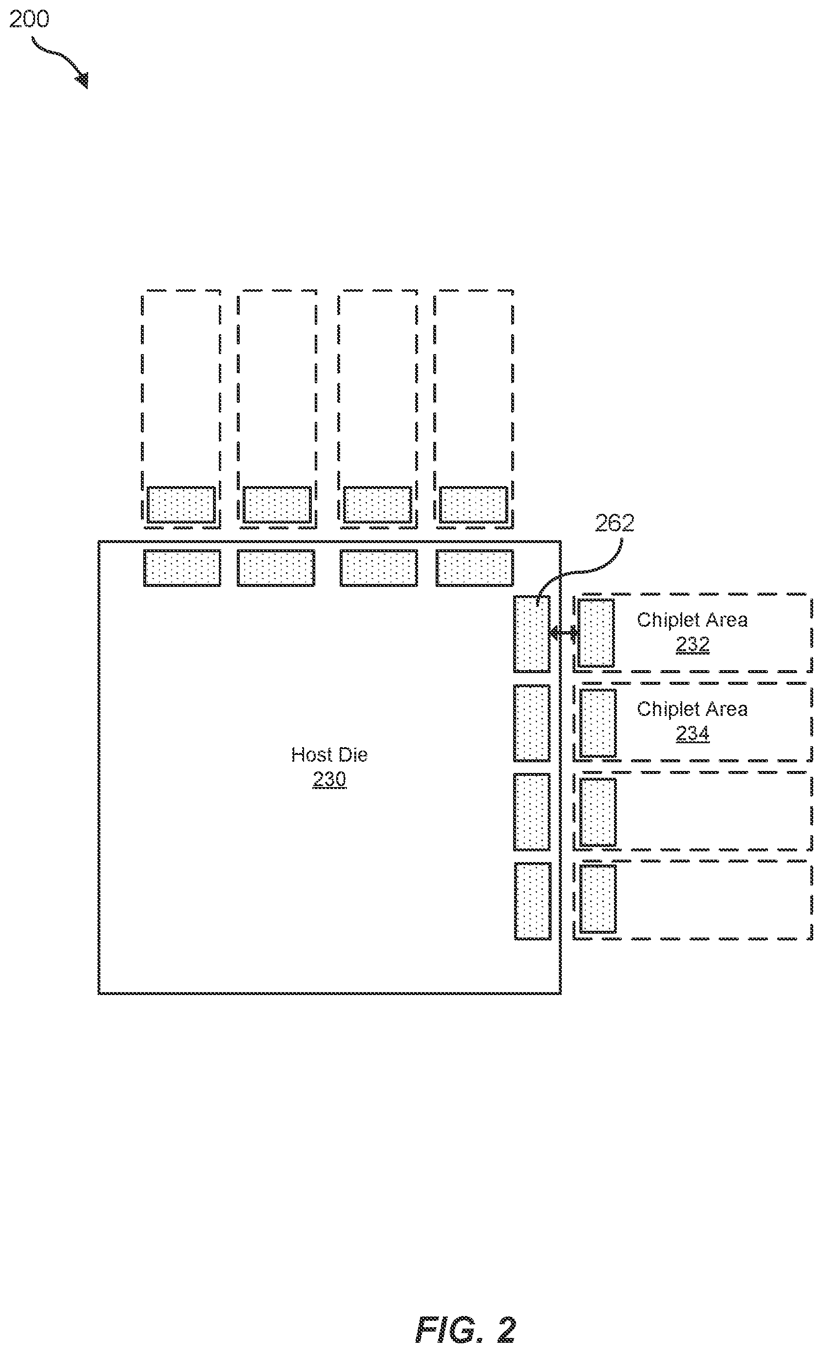 Patent US12332824 Figure 2 – Backside interface for chiplet architecture mixing