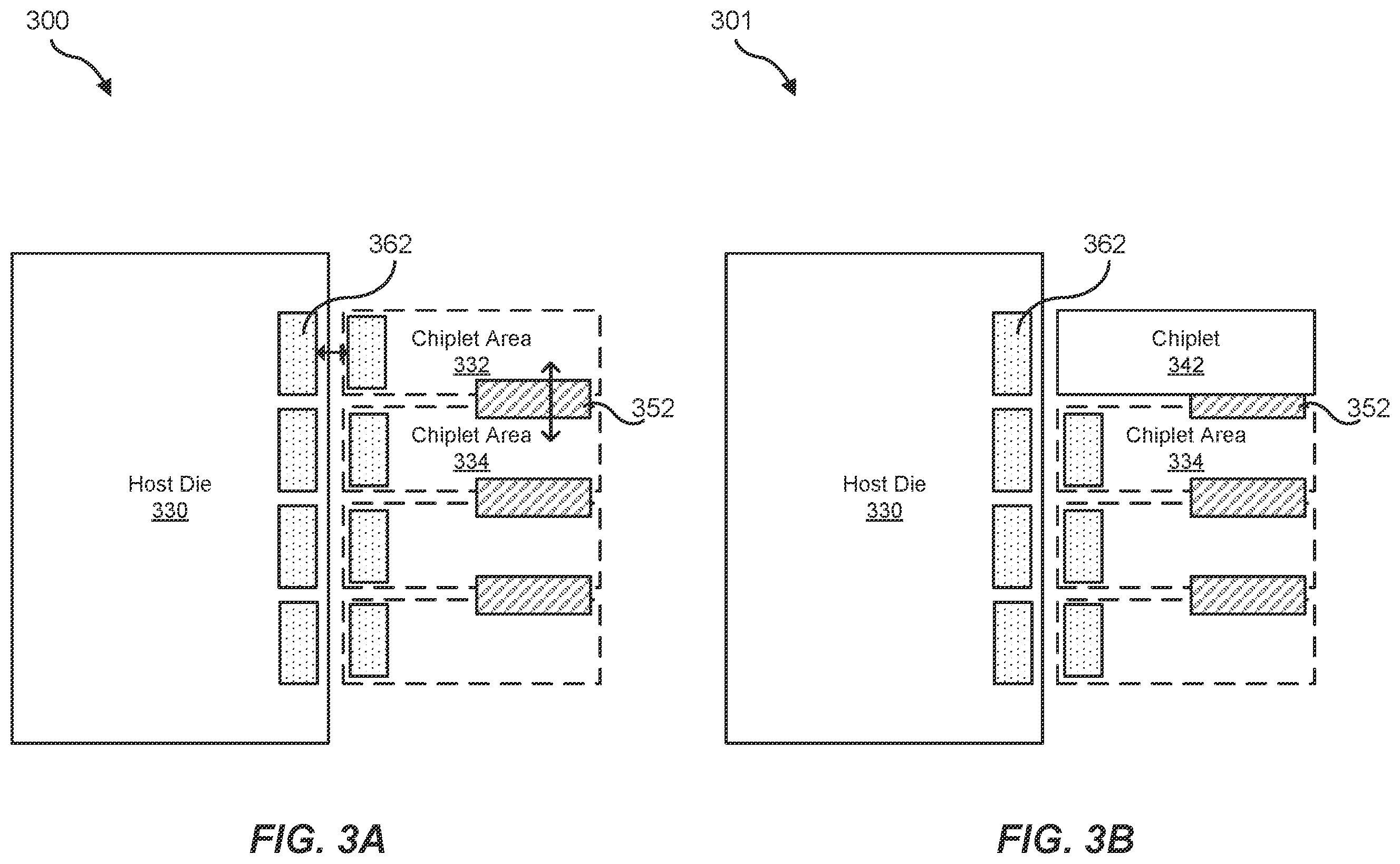 Patent US12332824 Figure 3 – Backside interface for chiplet architecture mixing