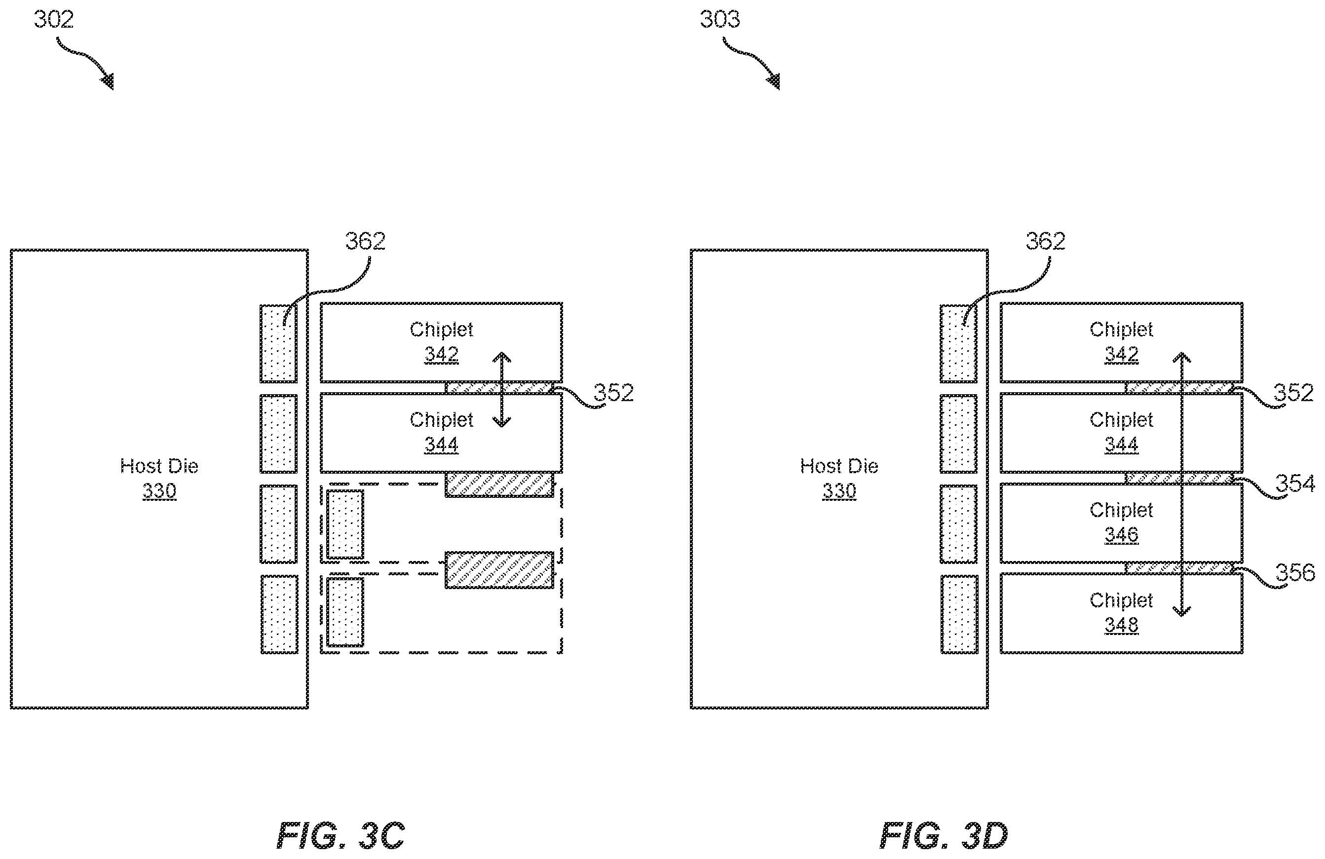 Patent US12332824 Figure 4 – Backside interface for chiplet architecture mixing
