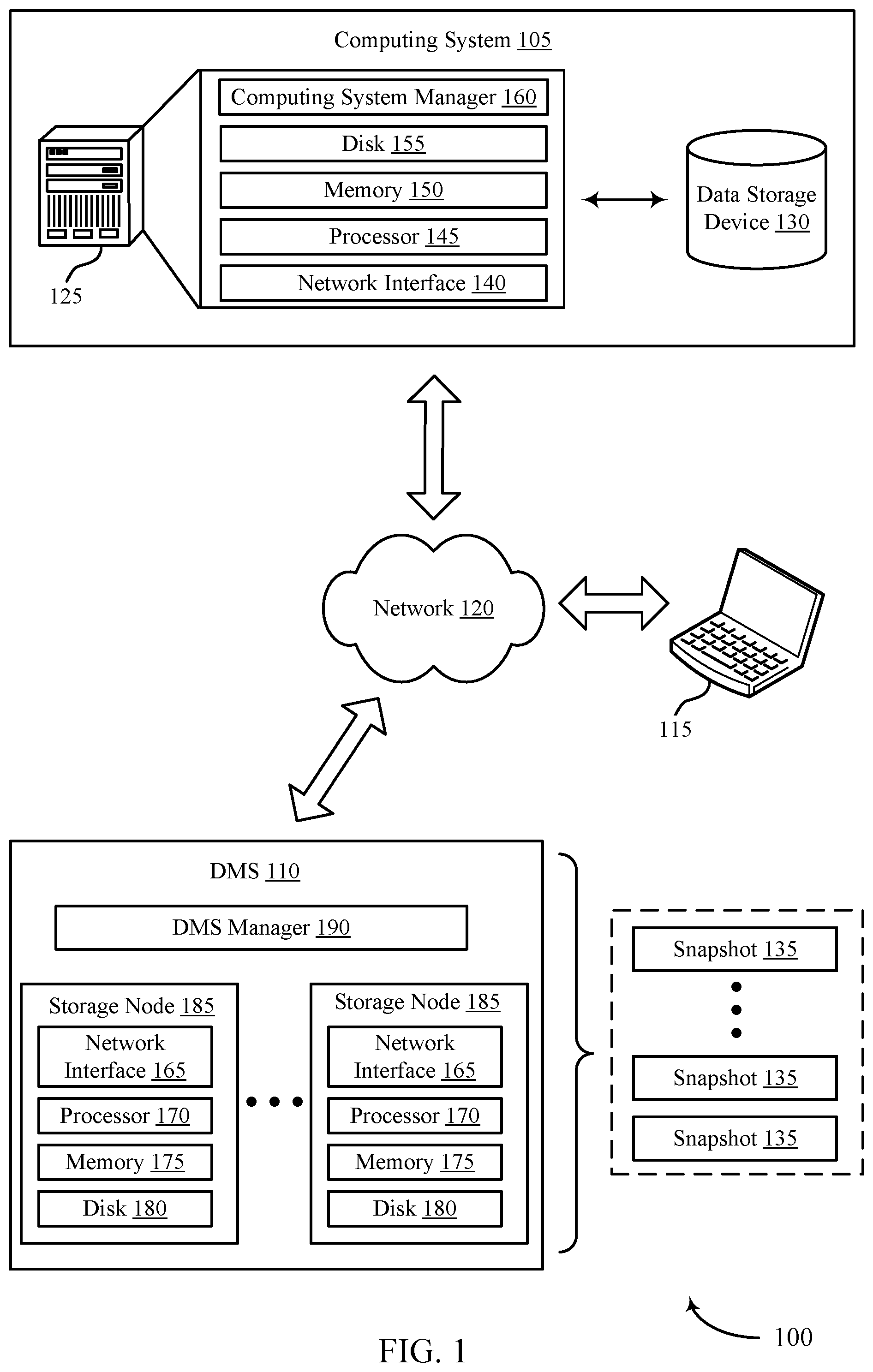 Patent US12332839 Figure 1 – Immutable object locking for snapshot management