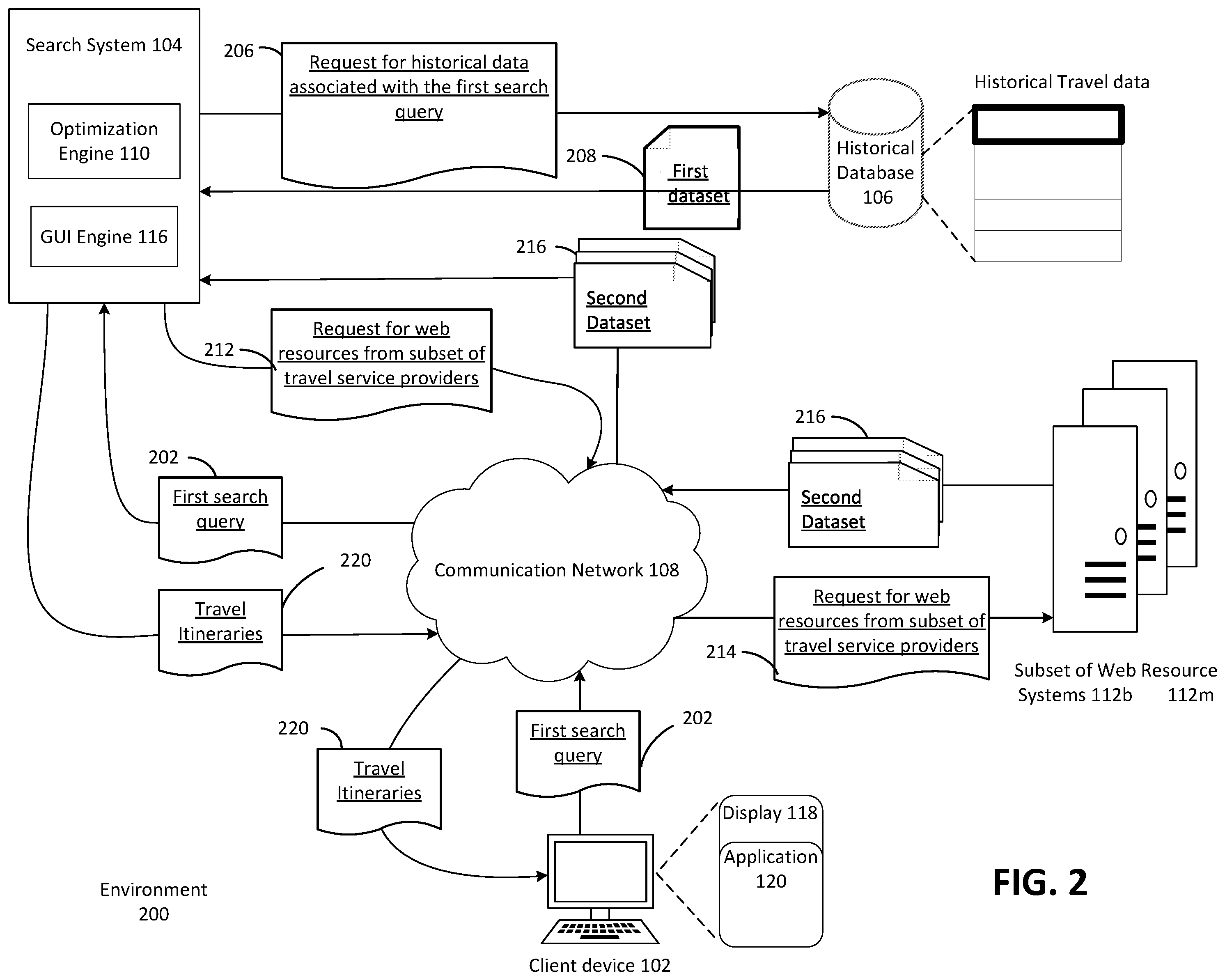 Patent US12332891 Figure 2 – Search system optimization