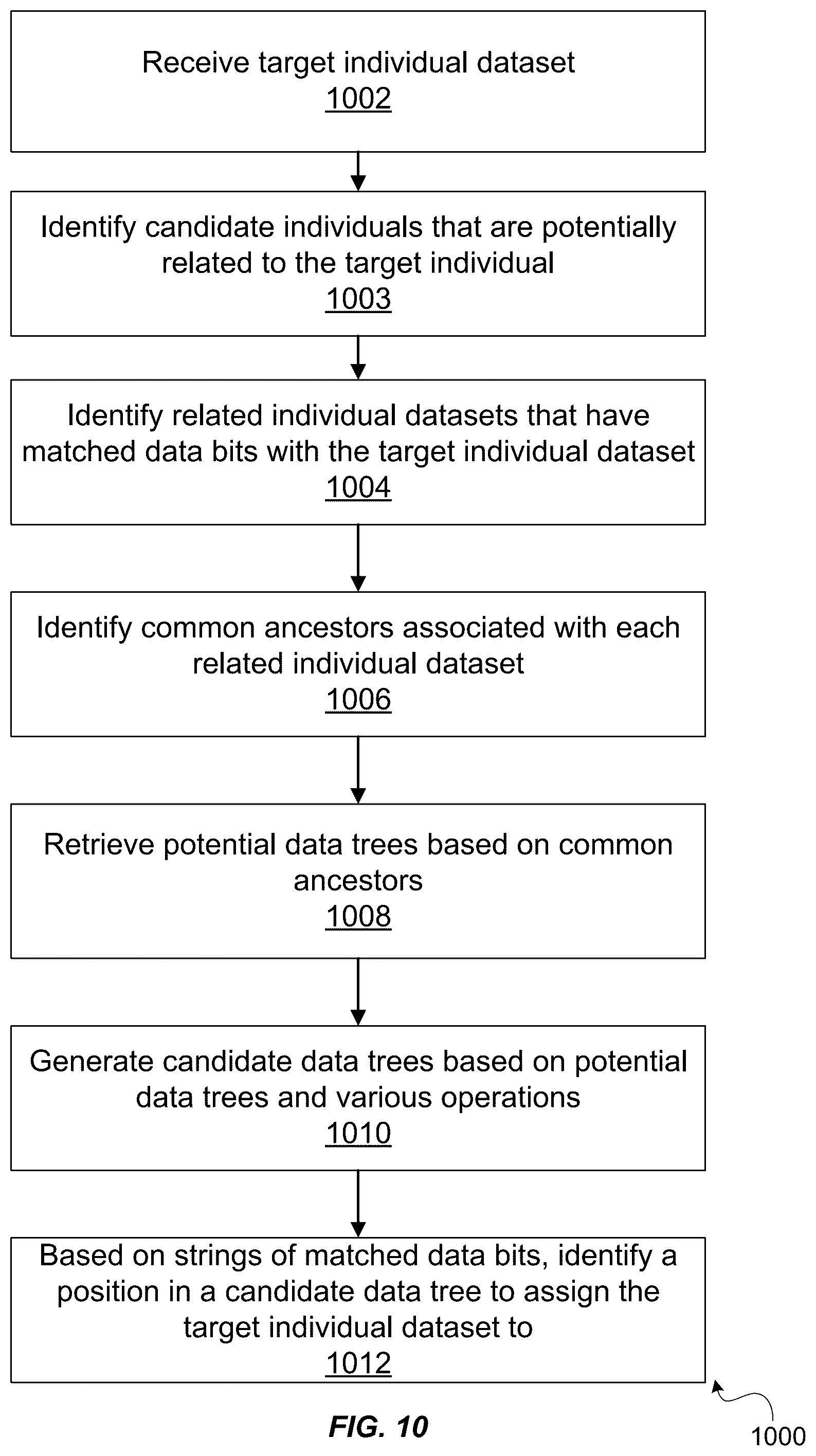 Patent US12332902 Figure 11 – Filtering individual datasets in a database