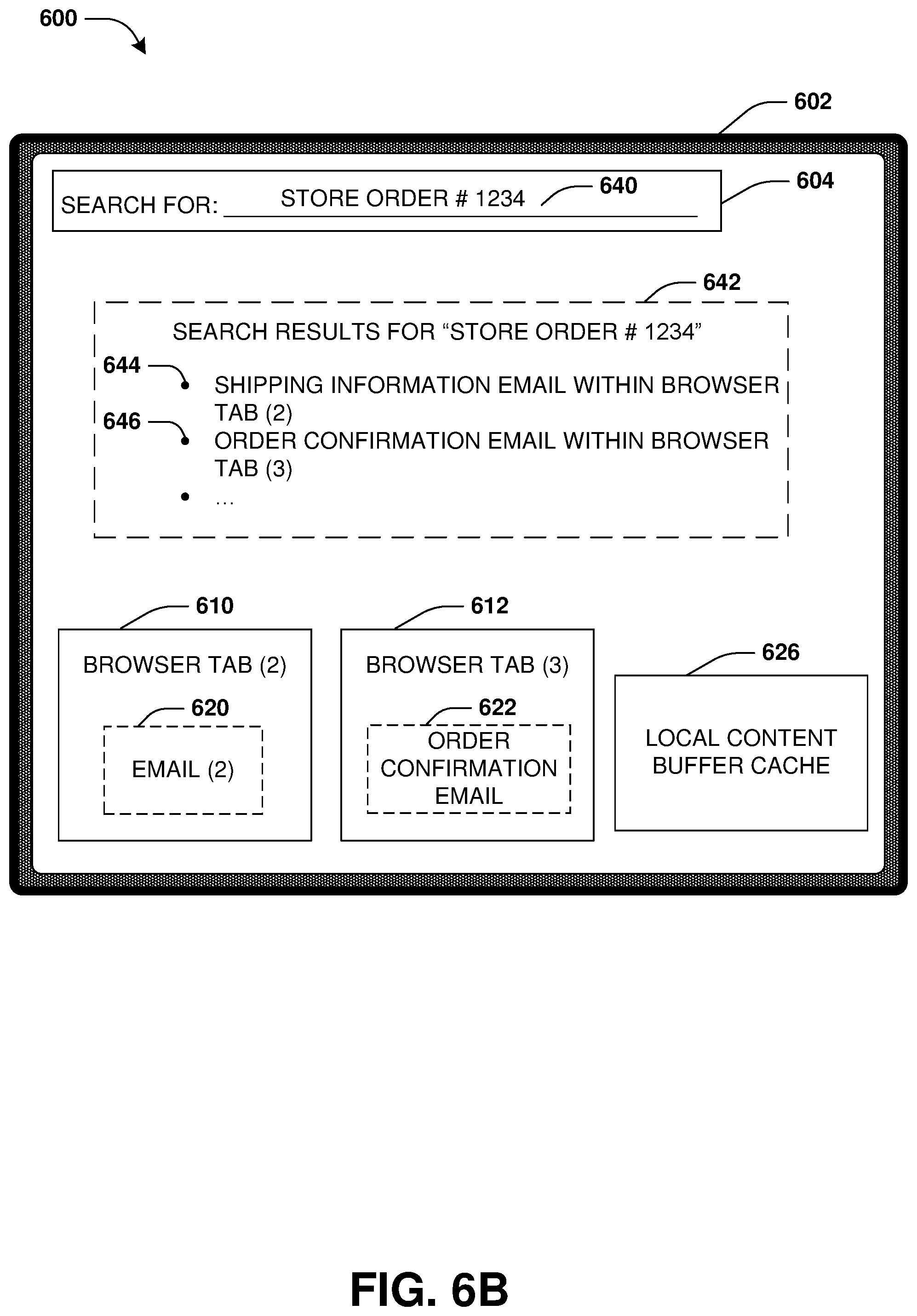 Patent US12332905 Figure 8 – Search across multiple user interfaces