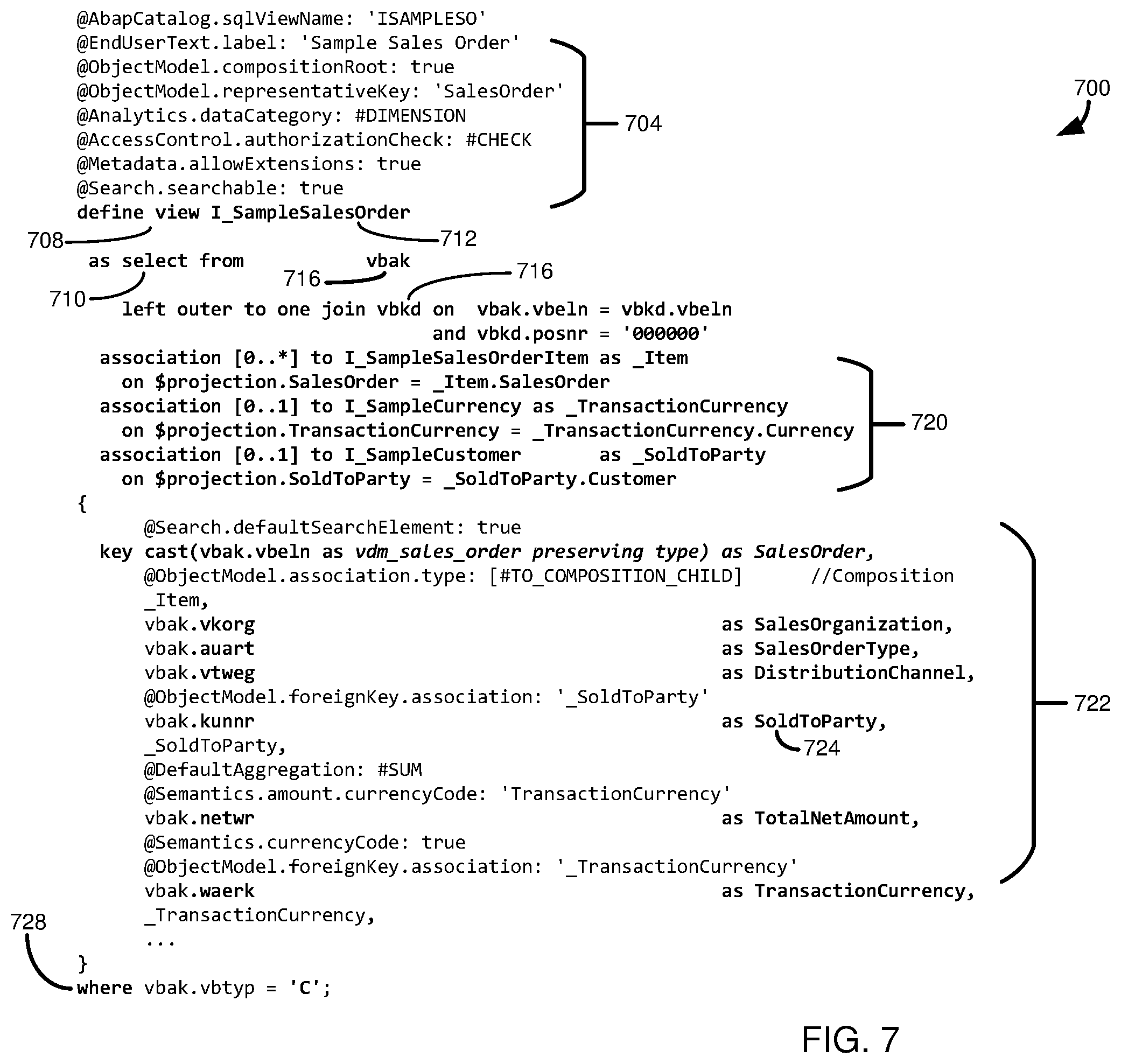 Patent US12332910 Figure 7 – Metadata elements with persistent identifiers