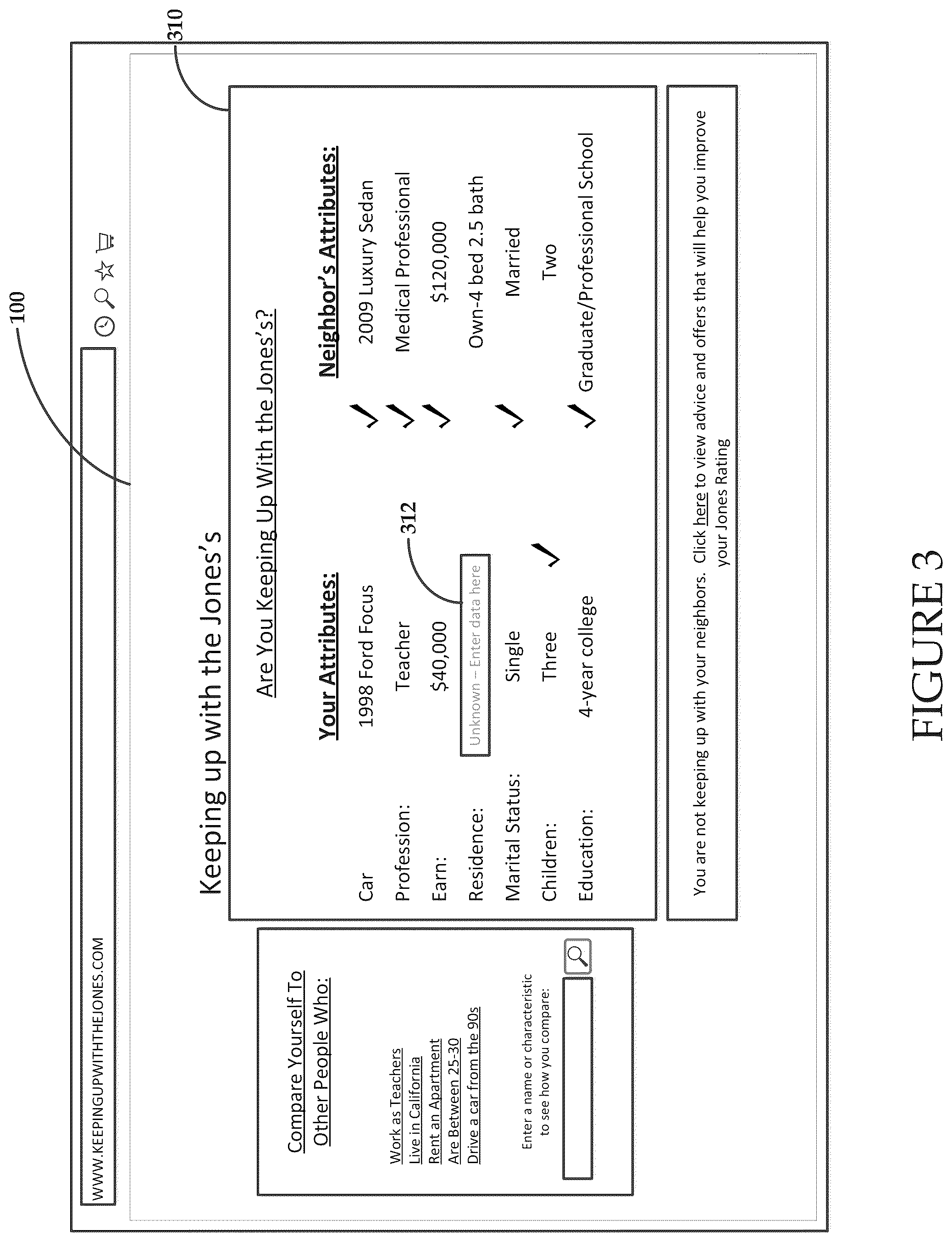 Patent US12332916 Figure 3 – User rating based on comparing groups