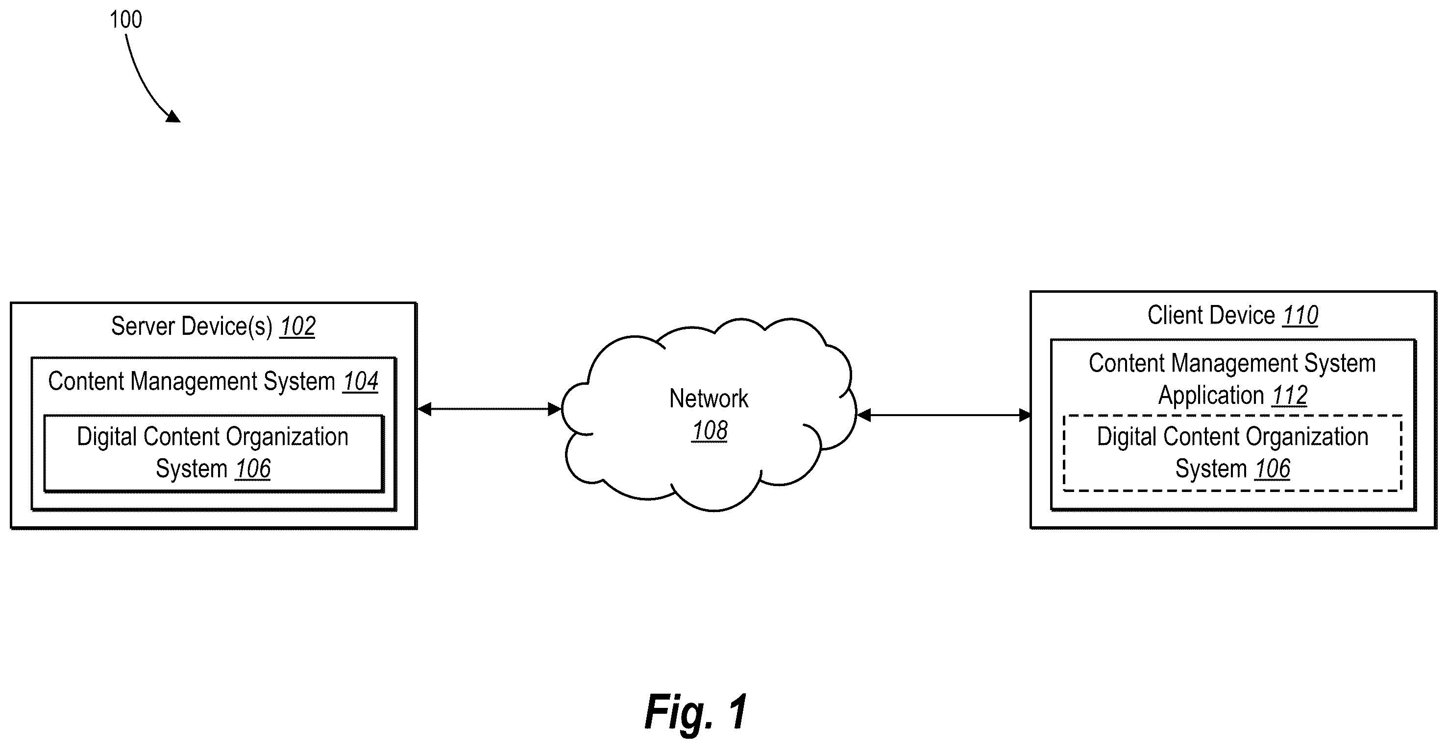 Patent US12332938 Figure 1 – Organizing media content items utilizing detected scene types
