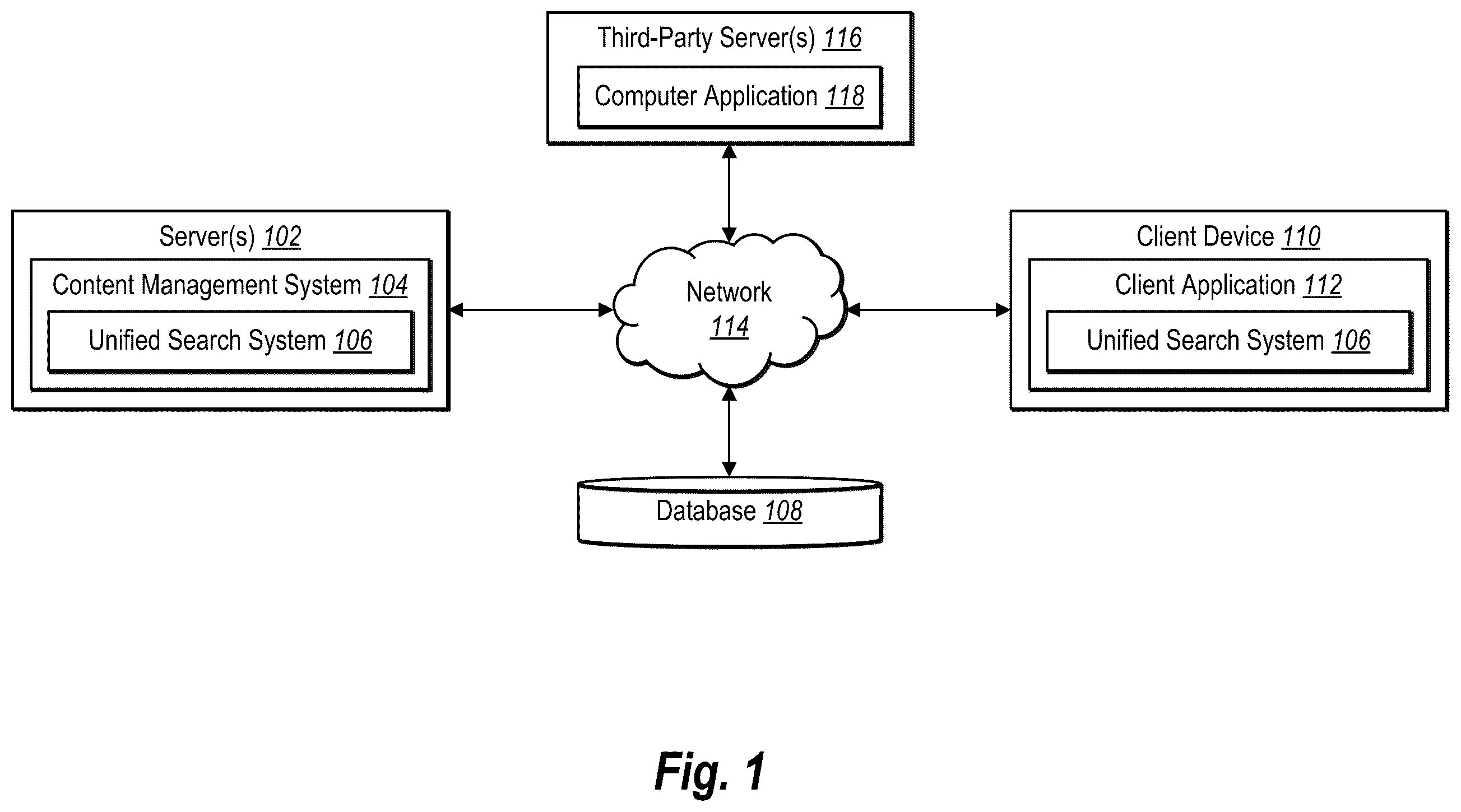 Patent US12332949 Figure 1 – Generating a hybrid search index for unified search