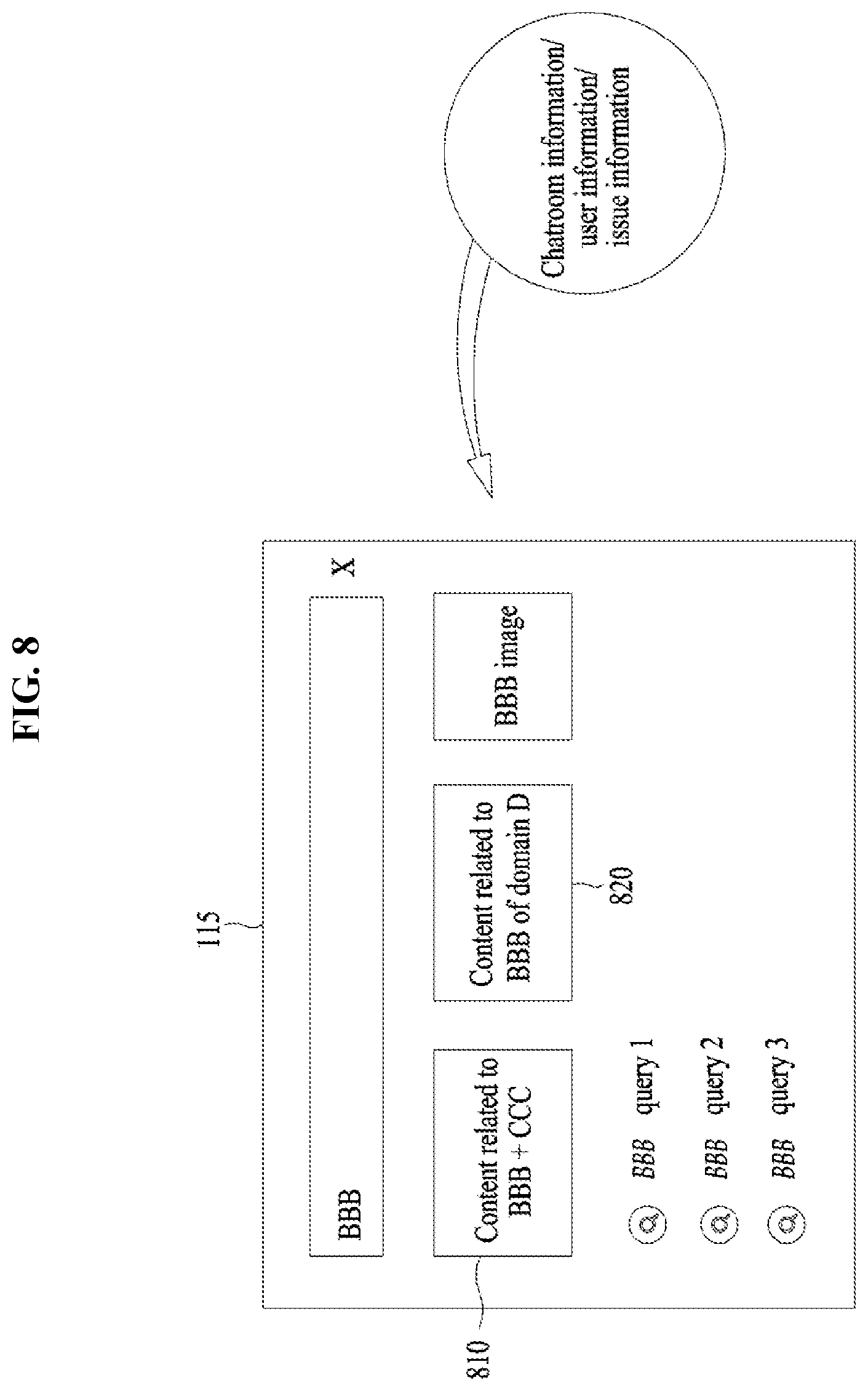 Patent US12332950 Figure 8 – Apparatus and method for providing search service in association with chatroom of messenger application
