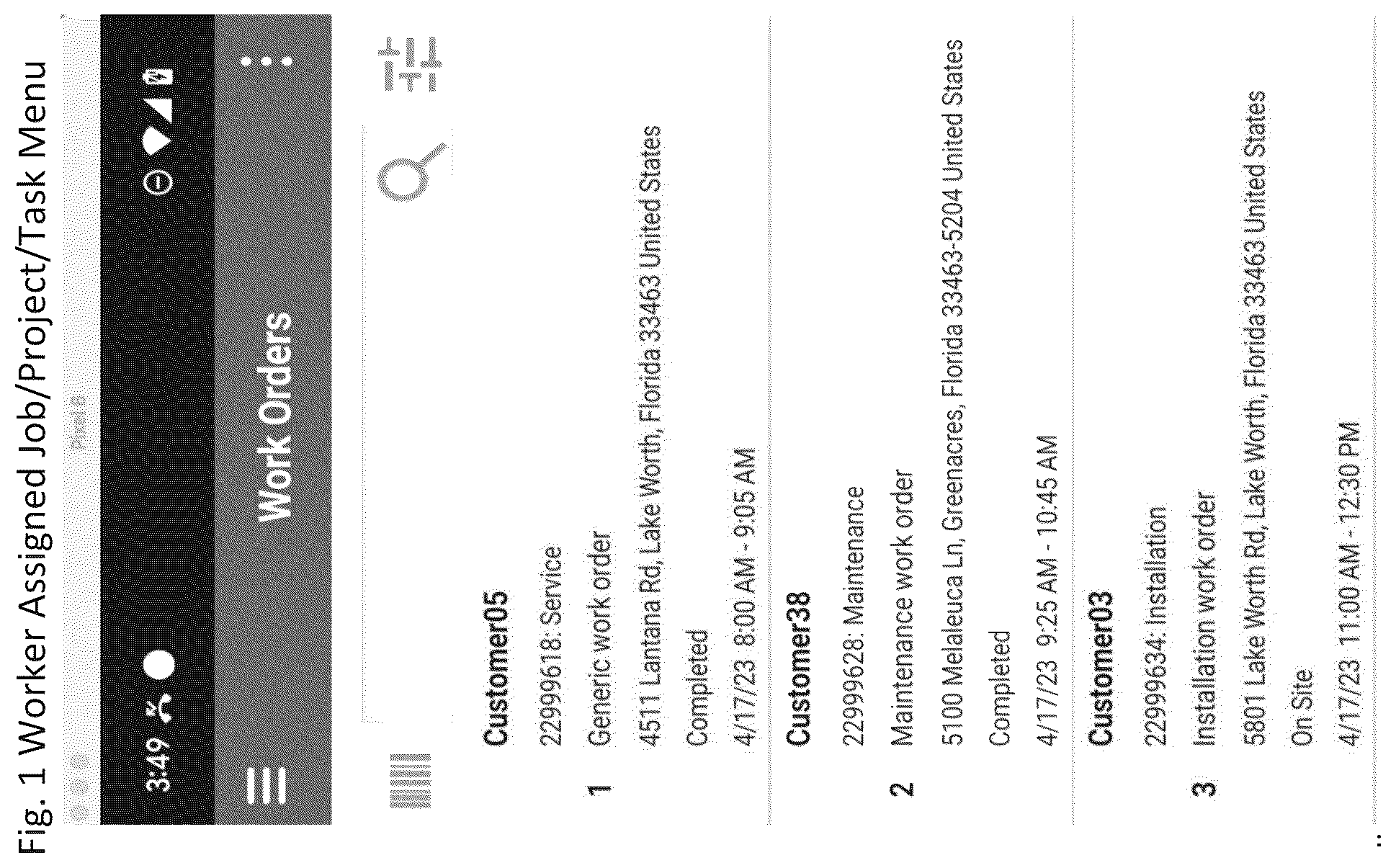 Patent US12332959 Figure 1 – Mobile workforce workflow automation data structure