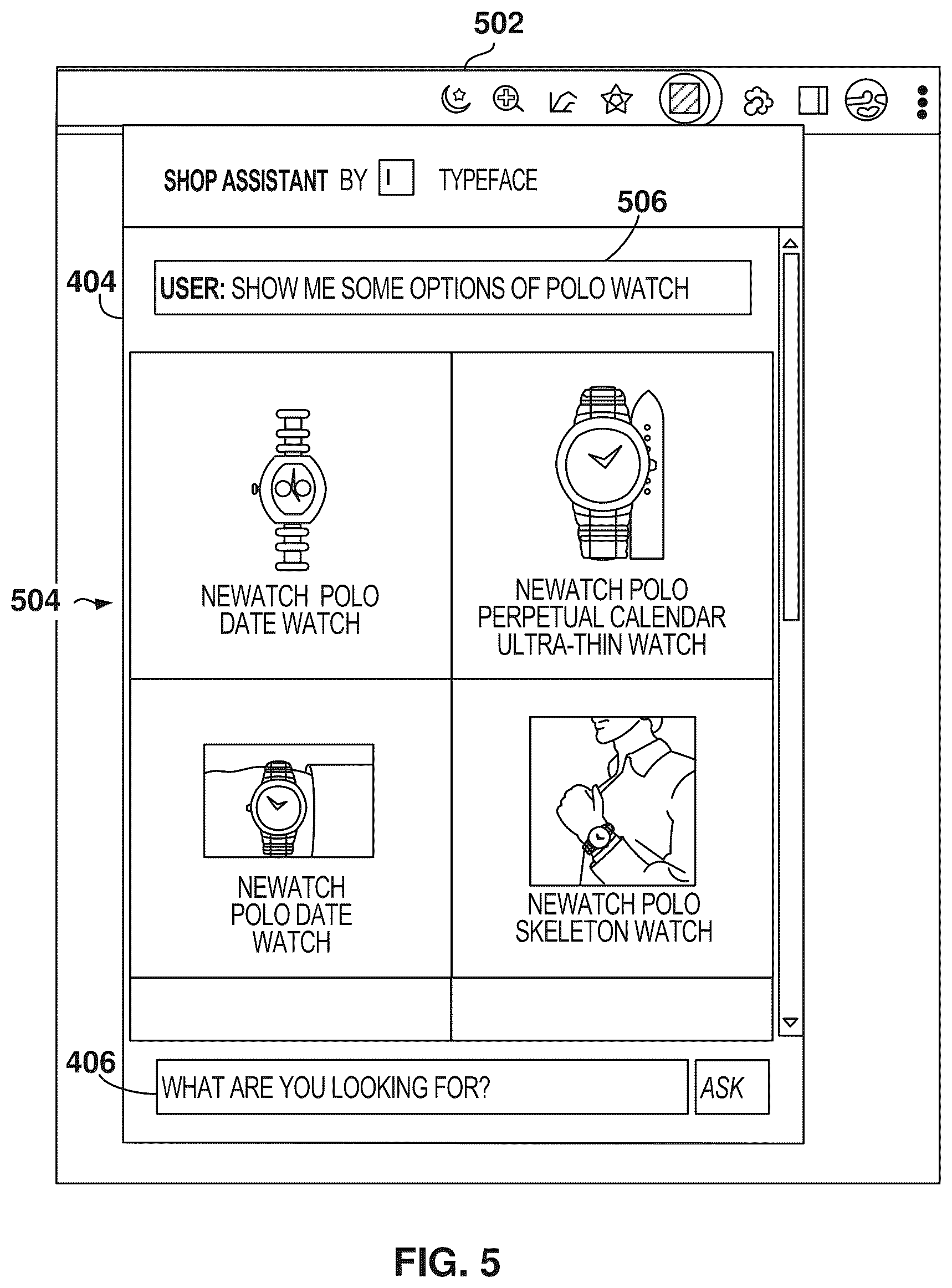 Patent US12332965 Figure 5 – Website personalization and interactive assistant