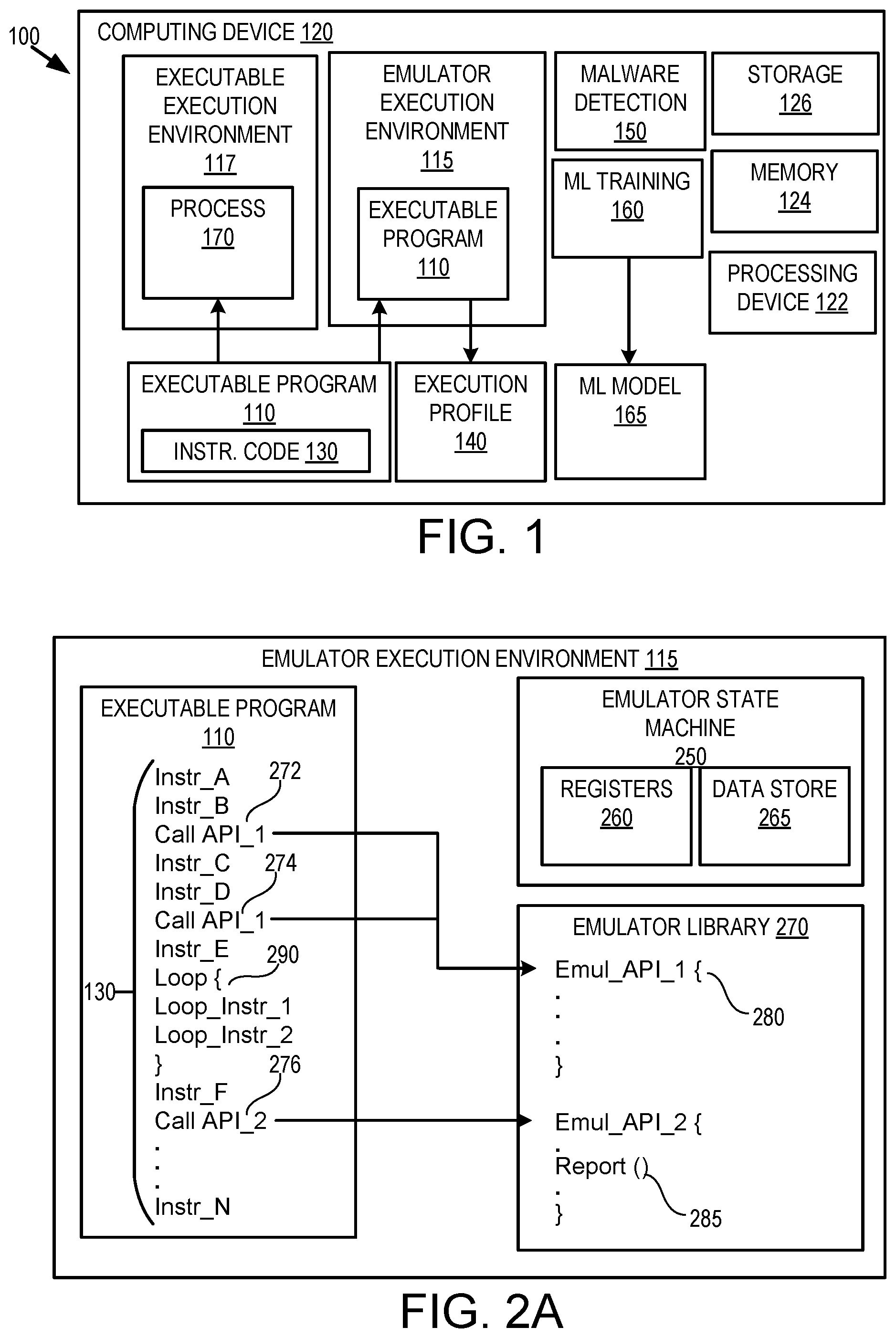 Patent US12333008 Figure 1 – Emulation-based malware detection
