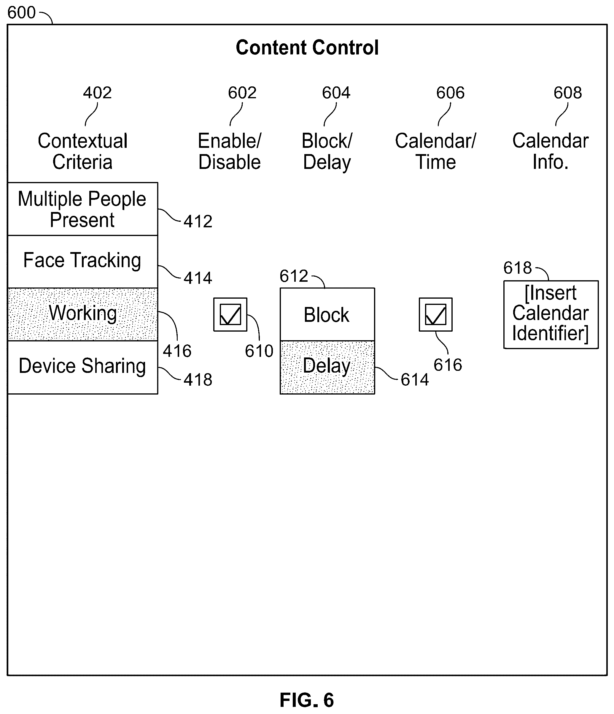 Patent US12333029 Figure 6 – Intelligent display of content