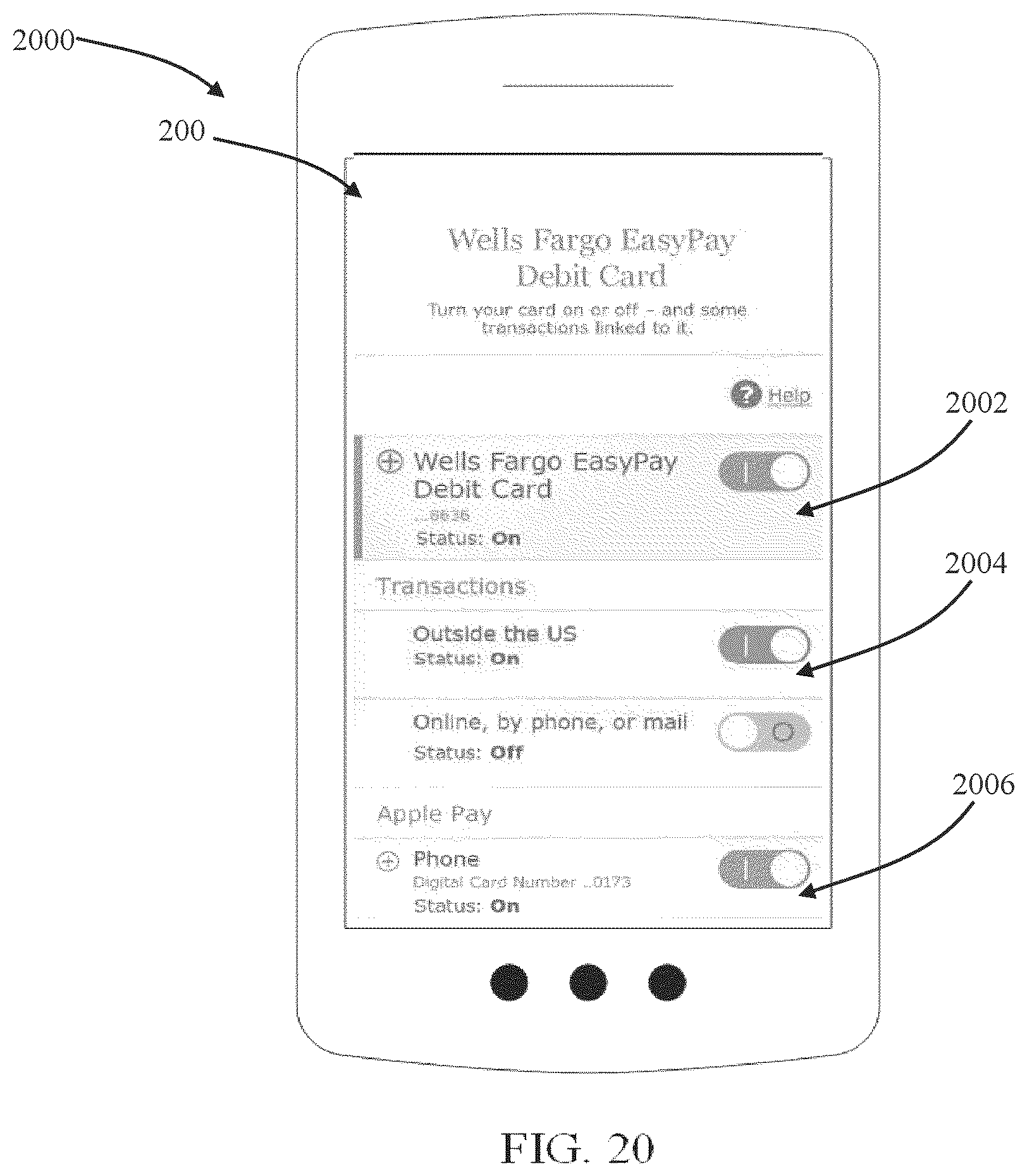 Patent US12333047 Figure 20 – Scrubbing account data accessed via links to applications or devices