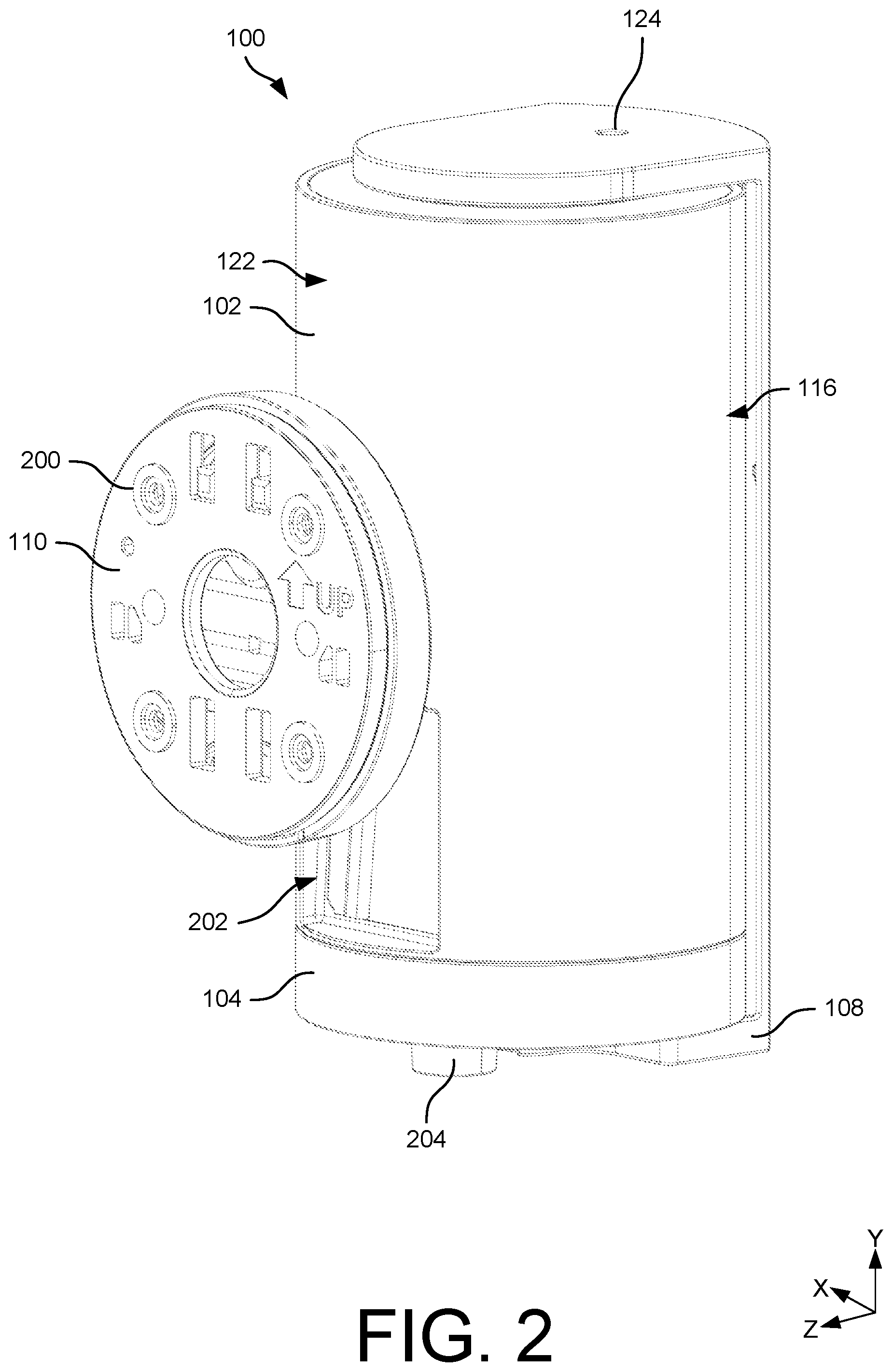 Patent US12333059 Figure 2 – Device with rotatable privacy cover
