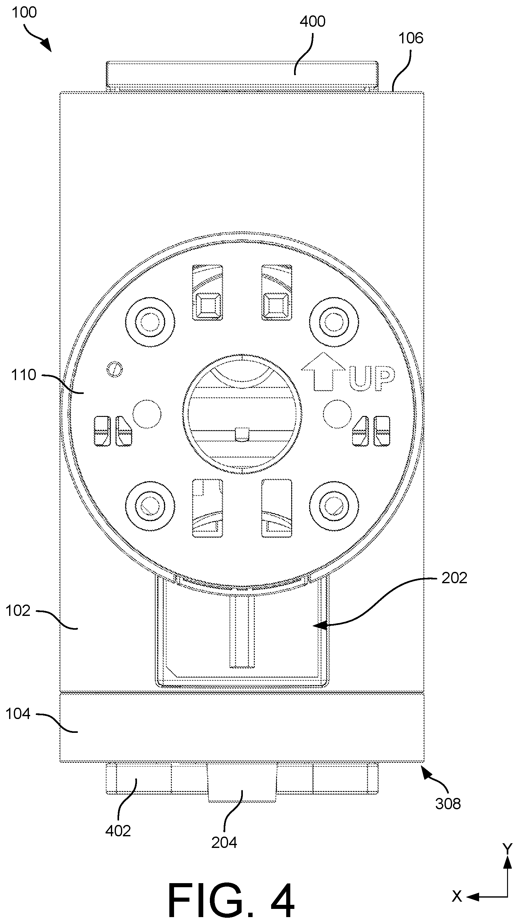 Patent US12333059 Figure 4 – Device with rotatable privacy cover