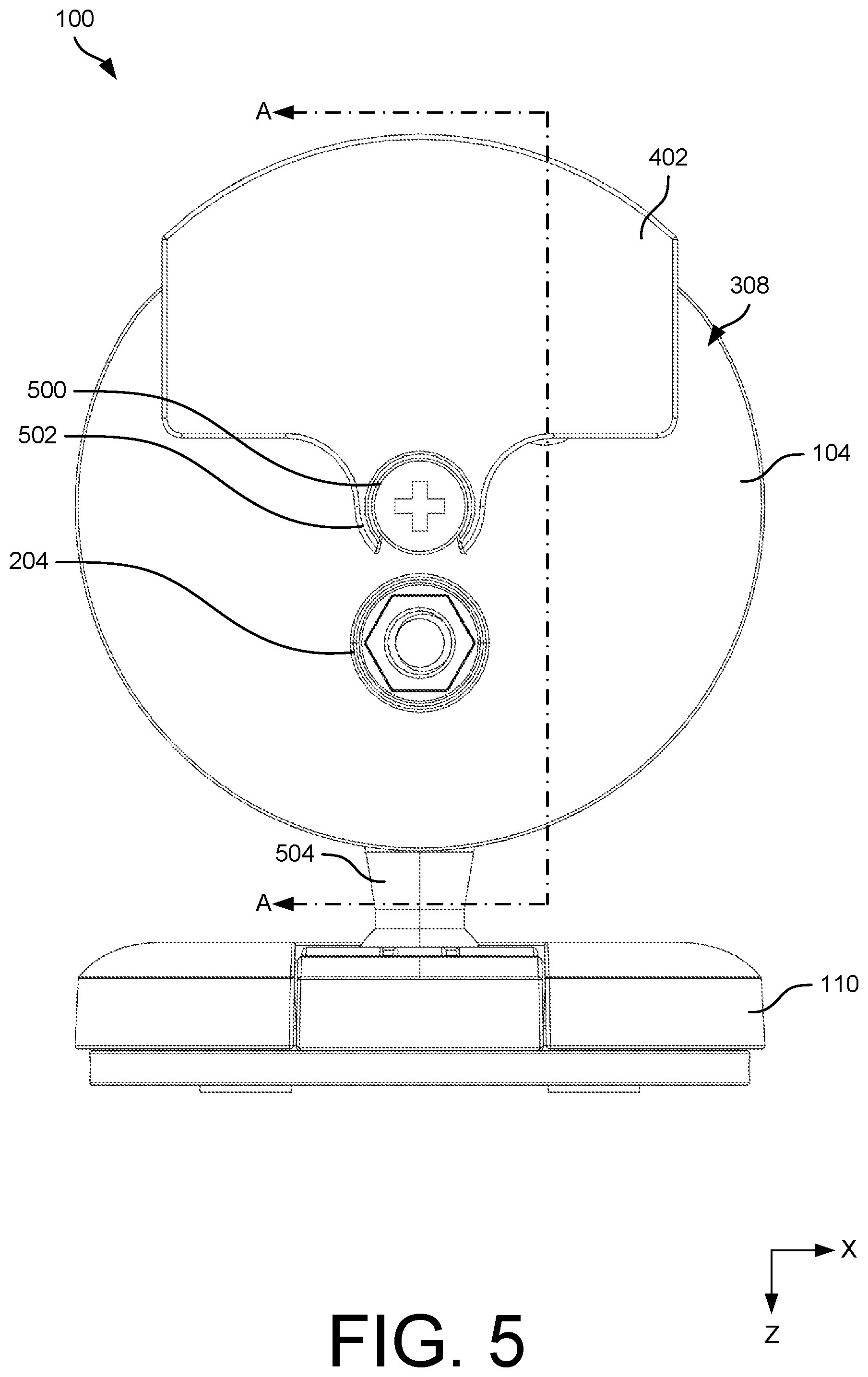 Patent US12333059 Figure 5 – Device with rotatable privacy cover