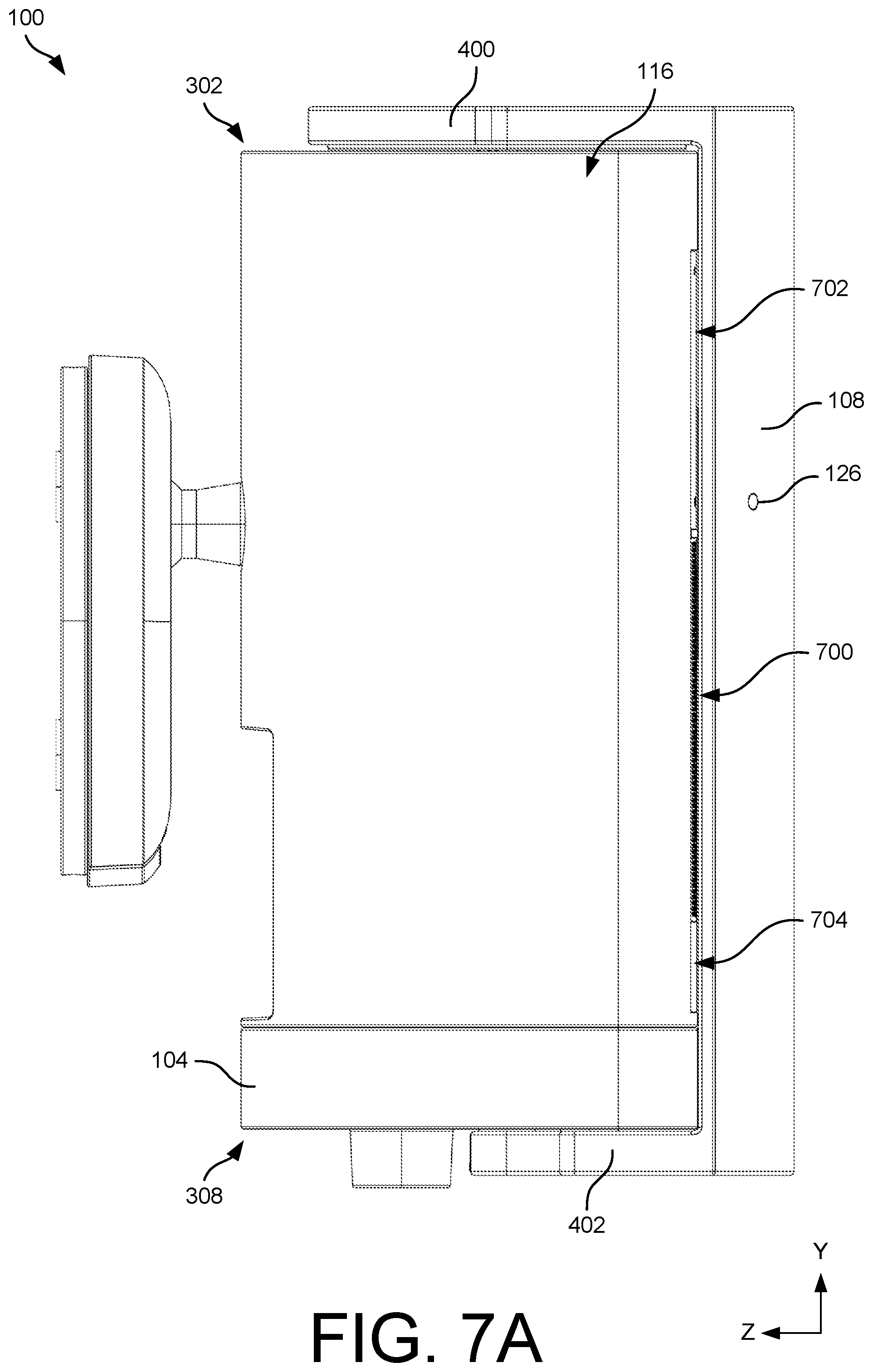 Patent US12333059 Figure 7 – Device with rotatable privacy cover