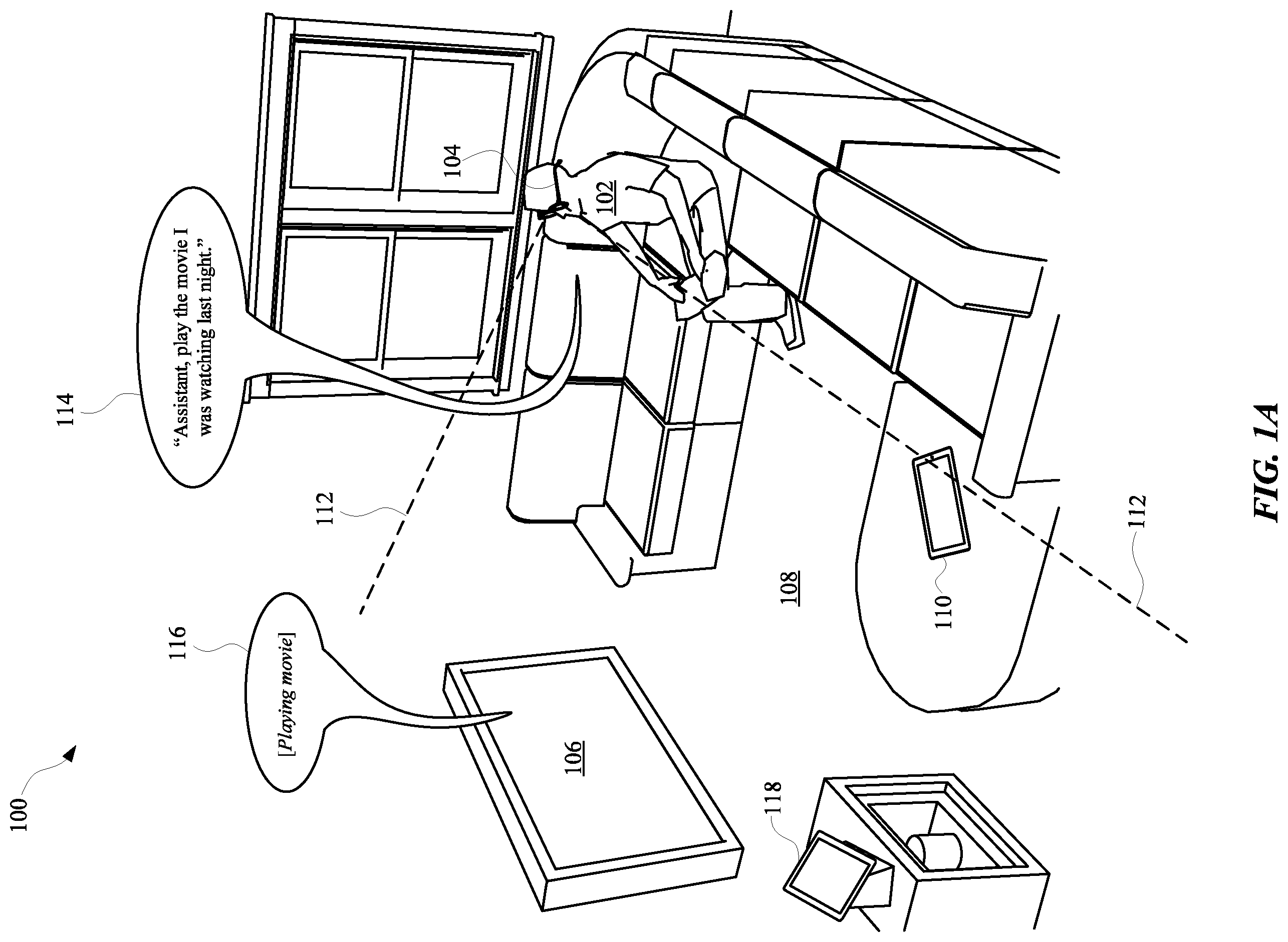 Patent US12333084 Figure 1 – Assistant device arbitration using wearable device data