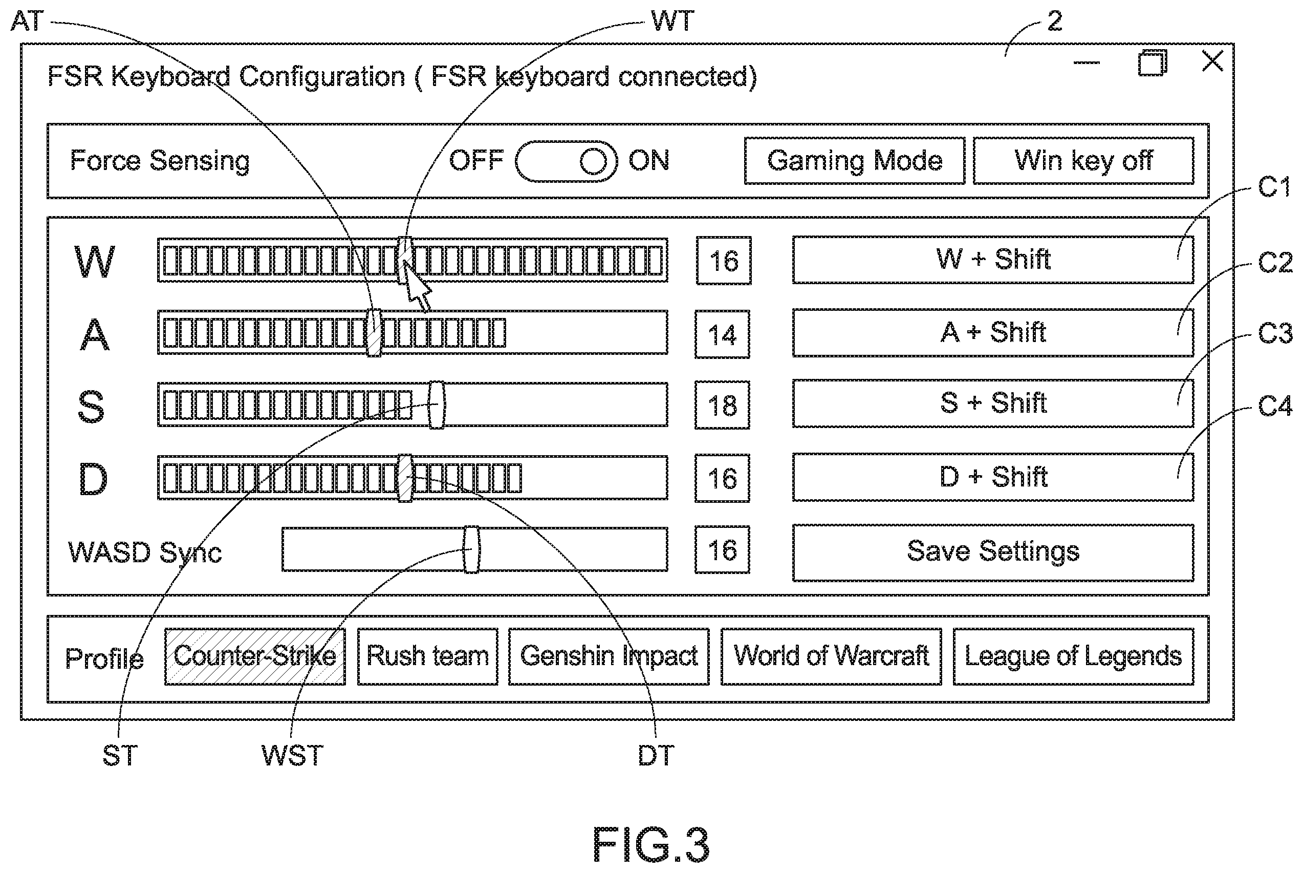 Patent US12333086 Figure 4 – Composite function keyboard circuit