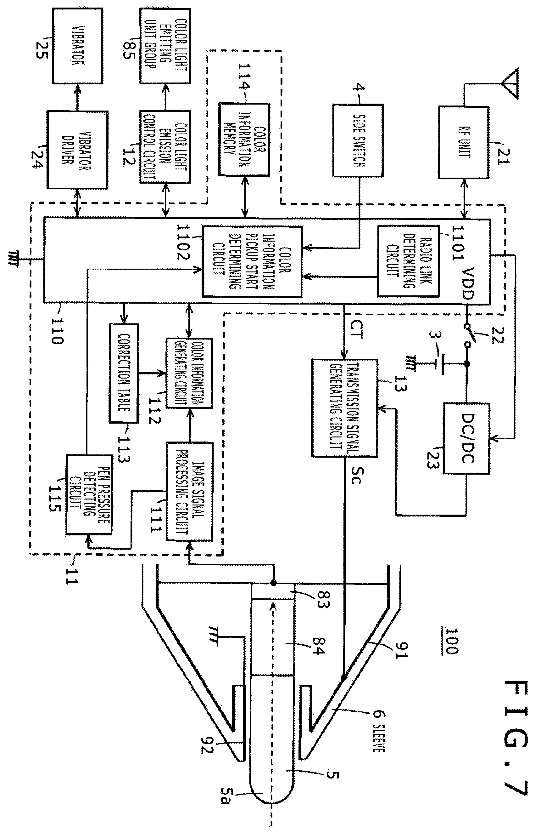 Patent US12333092 Figure 5 – Stylus and color information transmitting method