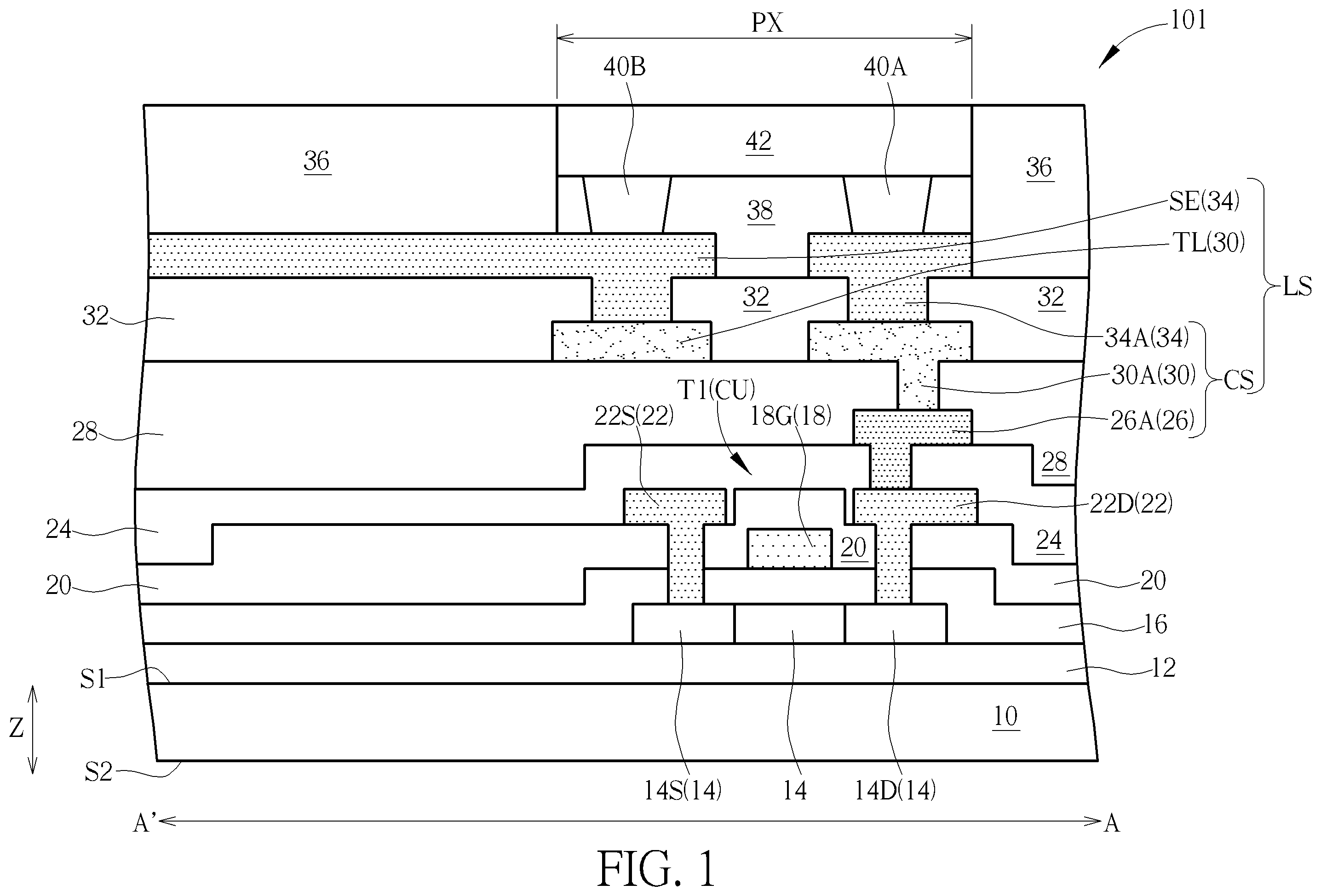 Patent US12333100 — Electronic device — Figure 1