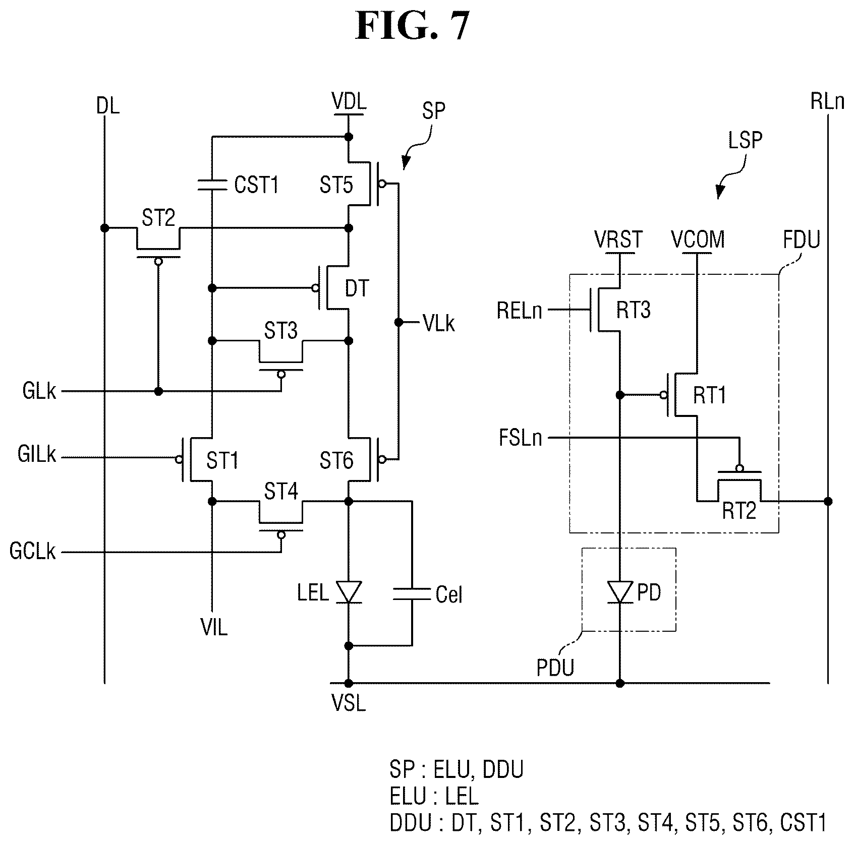 Patent US12333105 Figure 7 – Display device having touch sensing