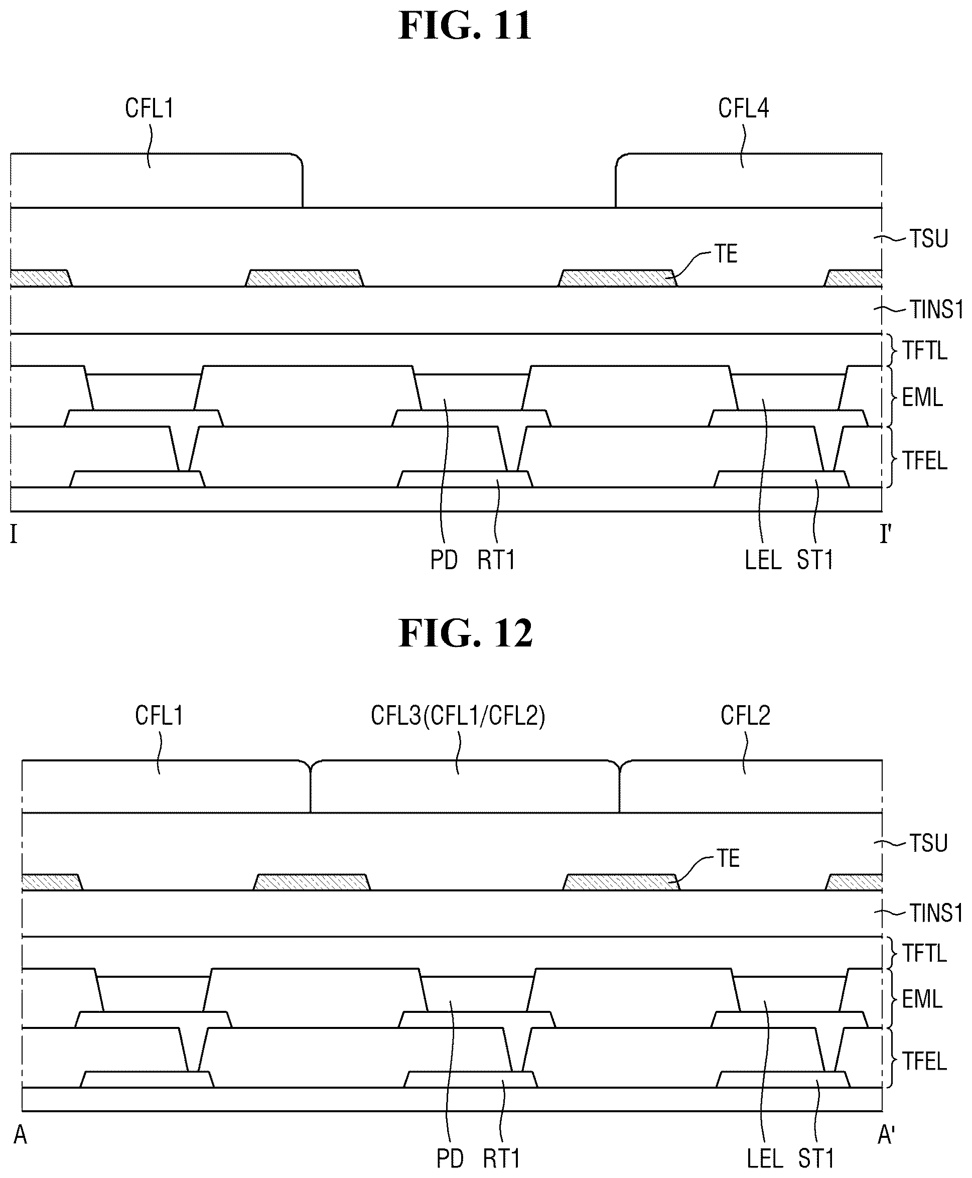 Patent US12333105 Figure 11 – Display device having touch sensing