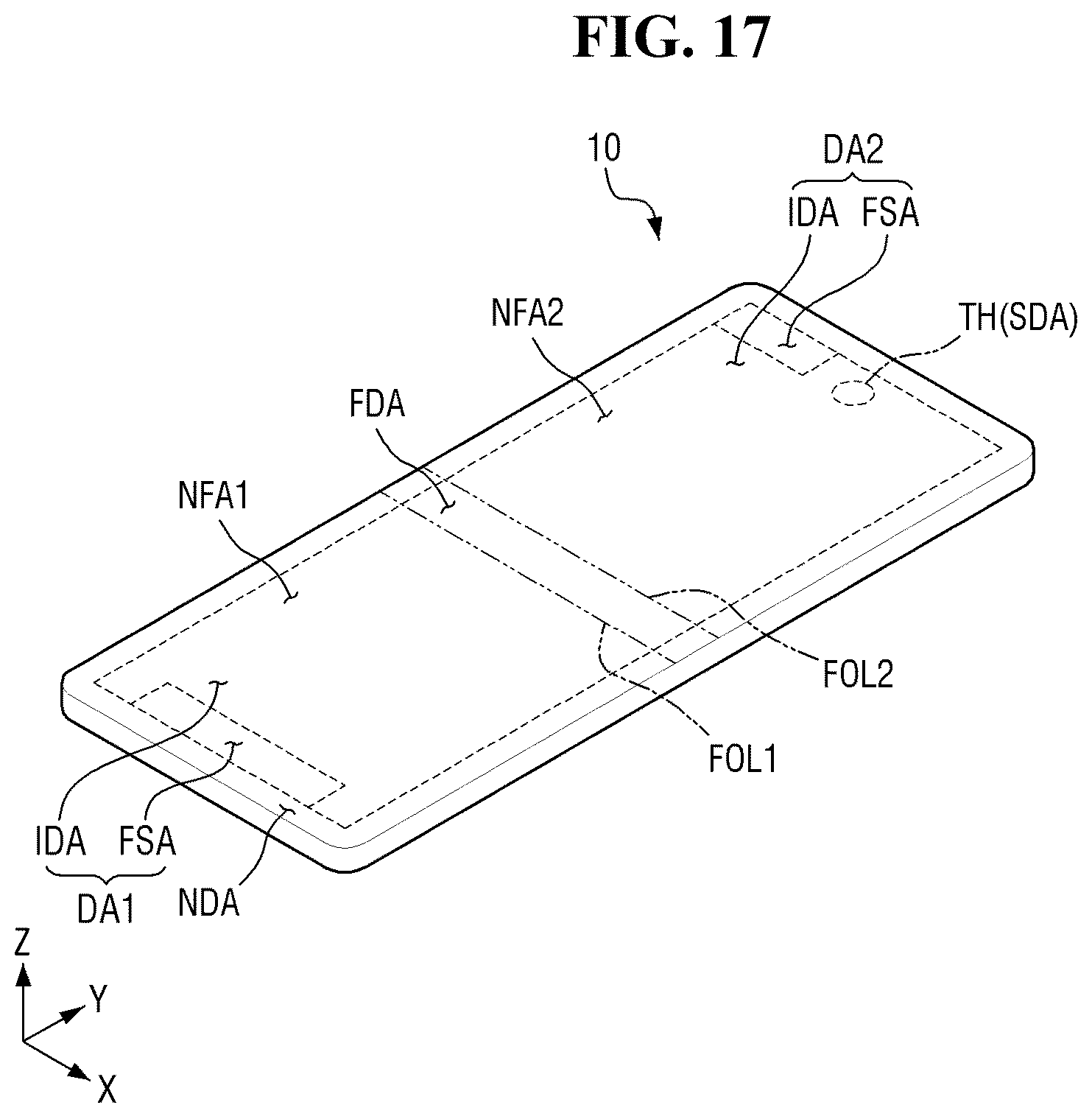 Patent US12333105 Figure 15 – Display device having touch sensing