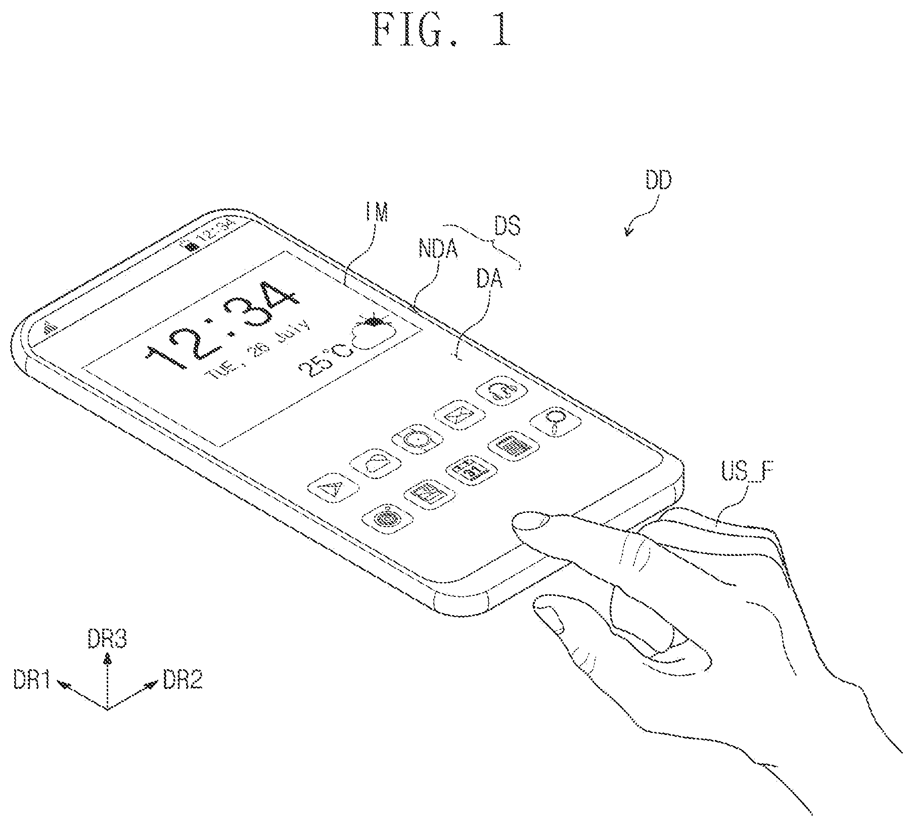 Patent US12333110 Figure 1 – Touch sensing part and driving method thereof