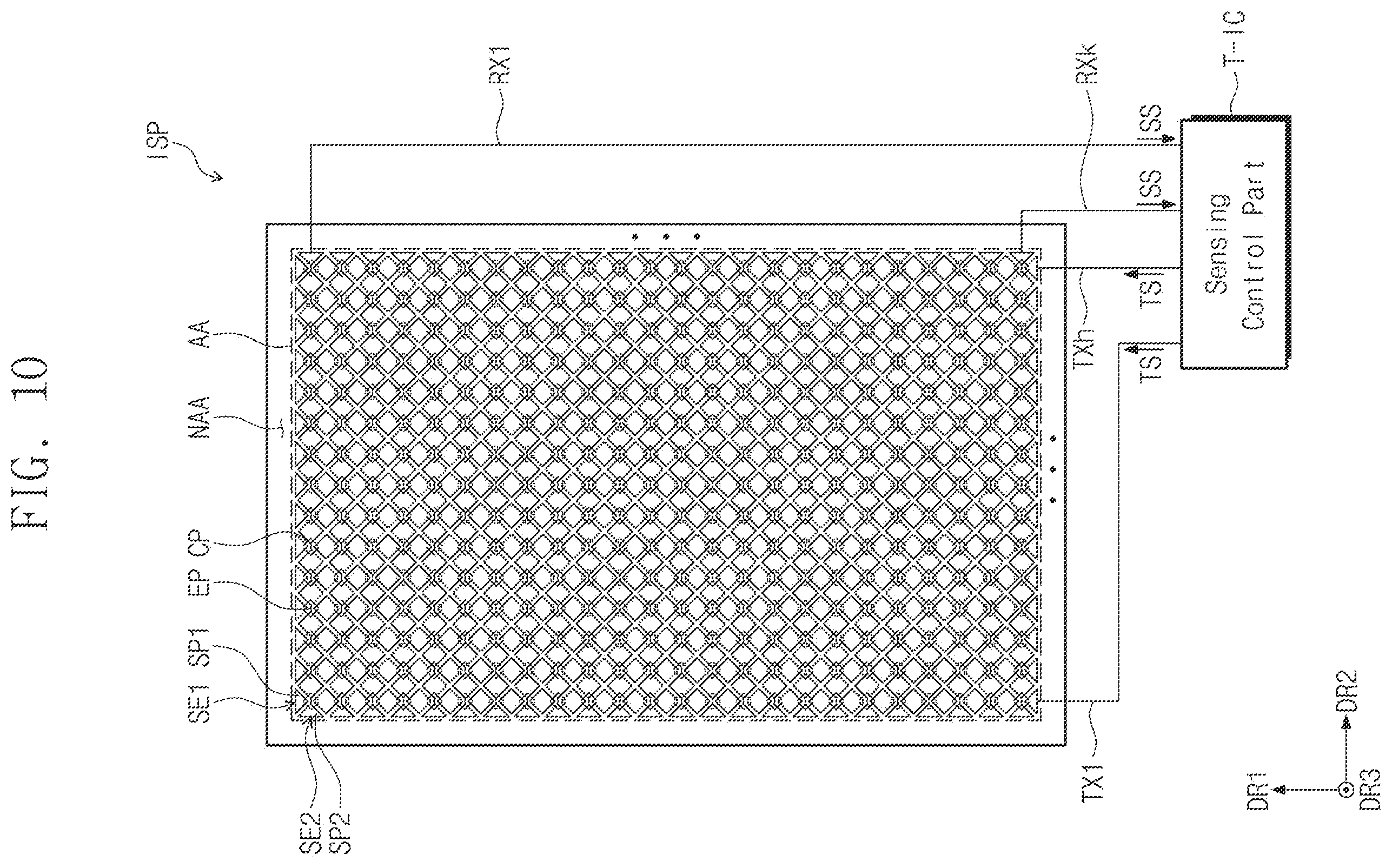 Patent US12333110 Figure 9 – Touch sensing part and driving method thereof
