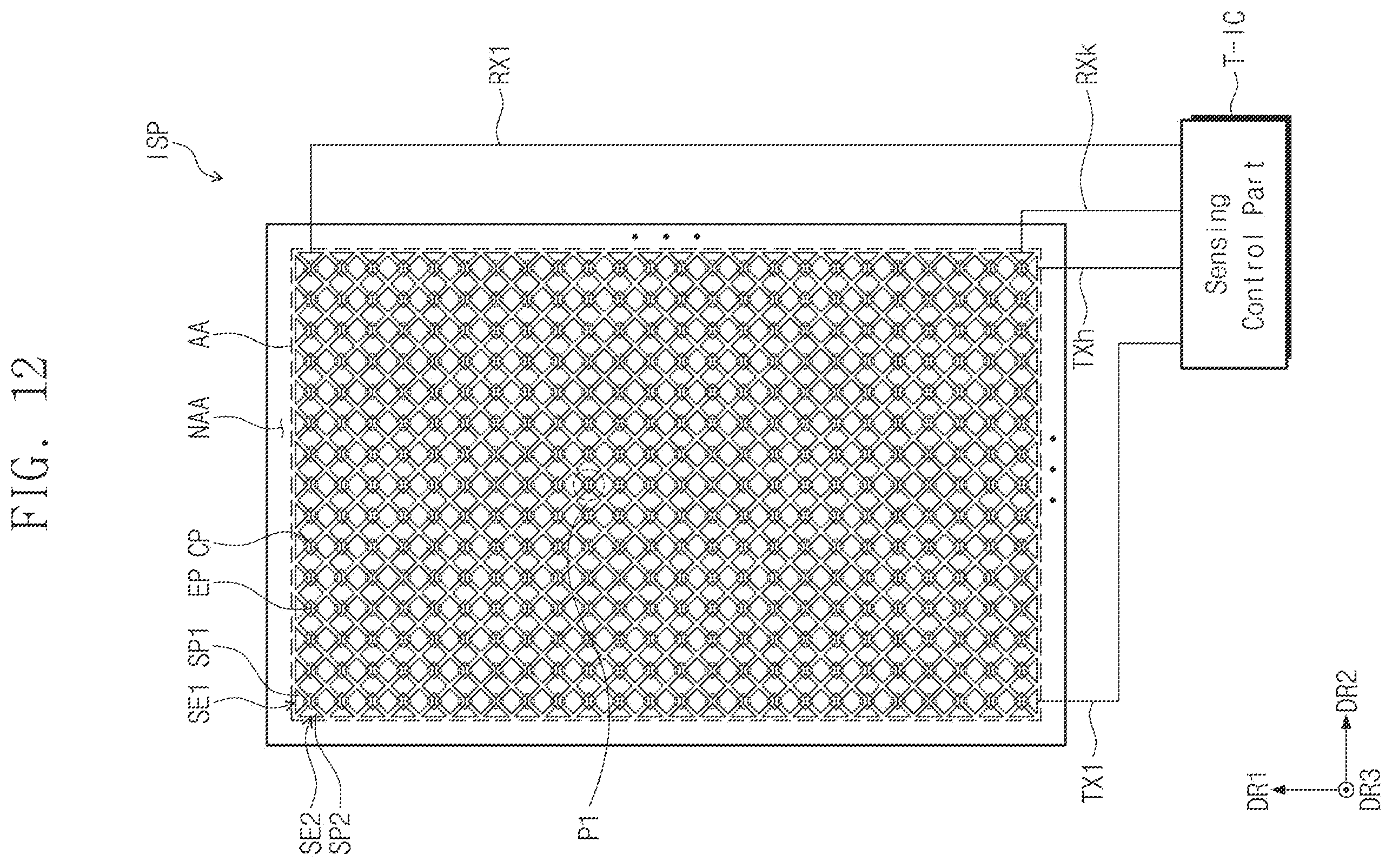 Patent US12333110 Figure 11 – Touch sensing part and driving method thereof