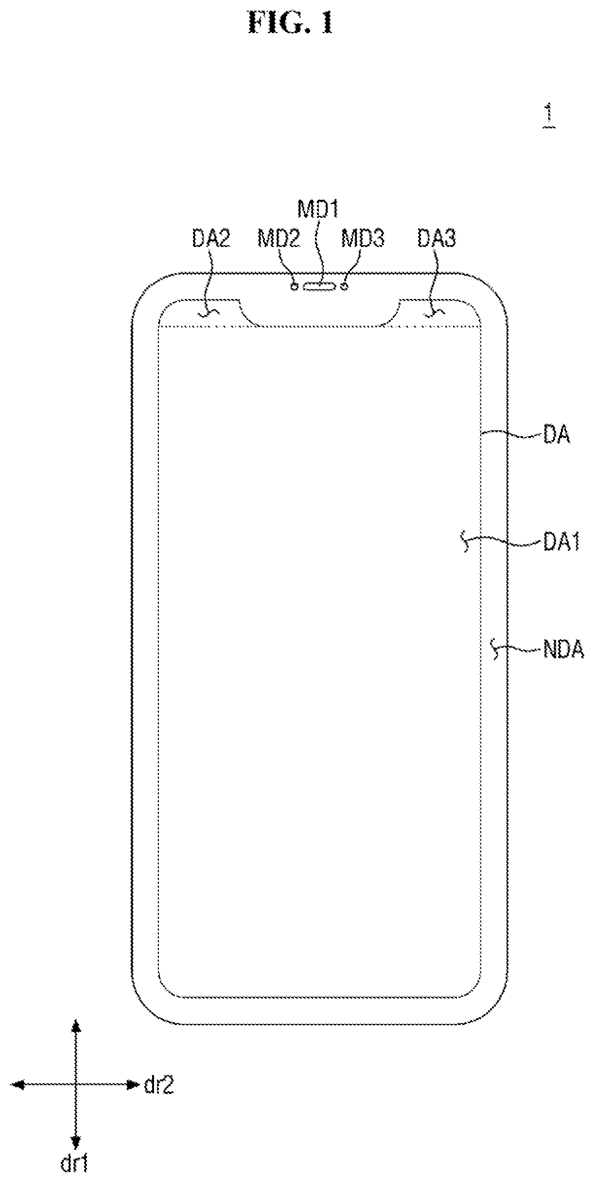 Patent US12333113 Figure 1 – Touch sensing unit and display device including the same