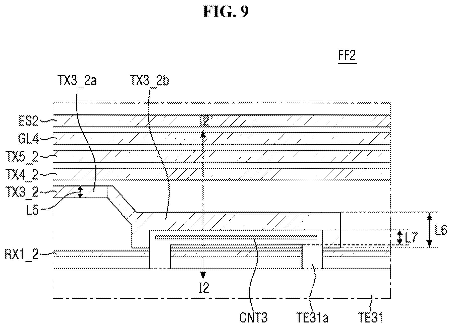 Patent US12333113 Figure 9 – Touch sensing unit and display device including the same