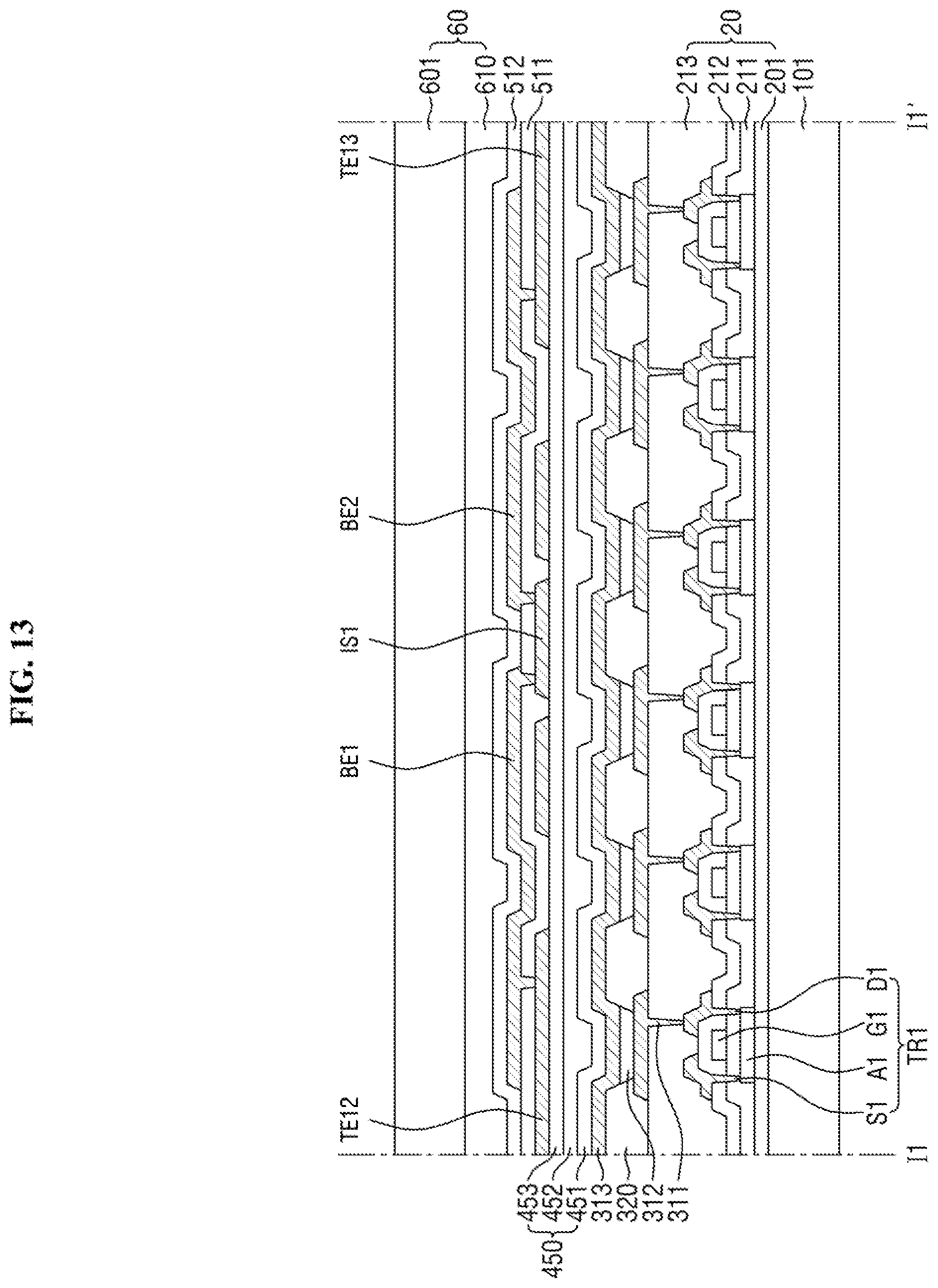 Patent US12333113 Figure 13 – Touch sensing unit and display device including the same