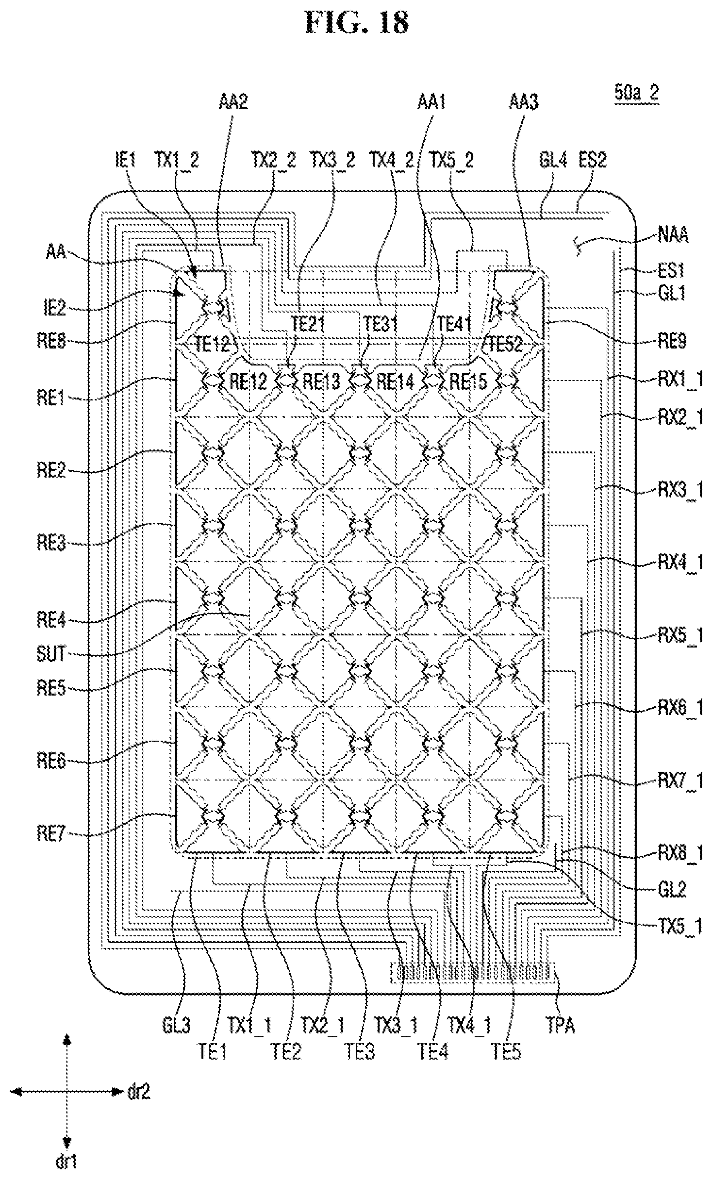Patent US12333113 Figure 18 – Touch sensing unit and display device including the same
