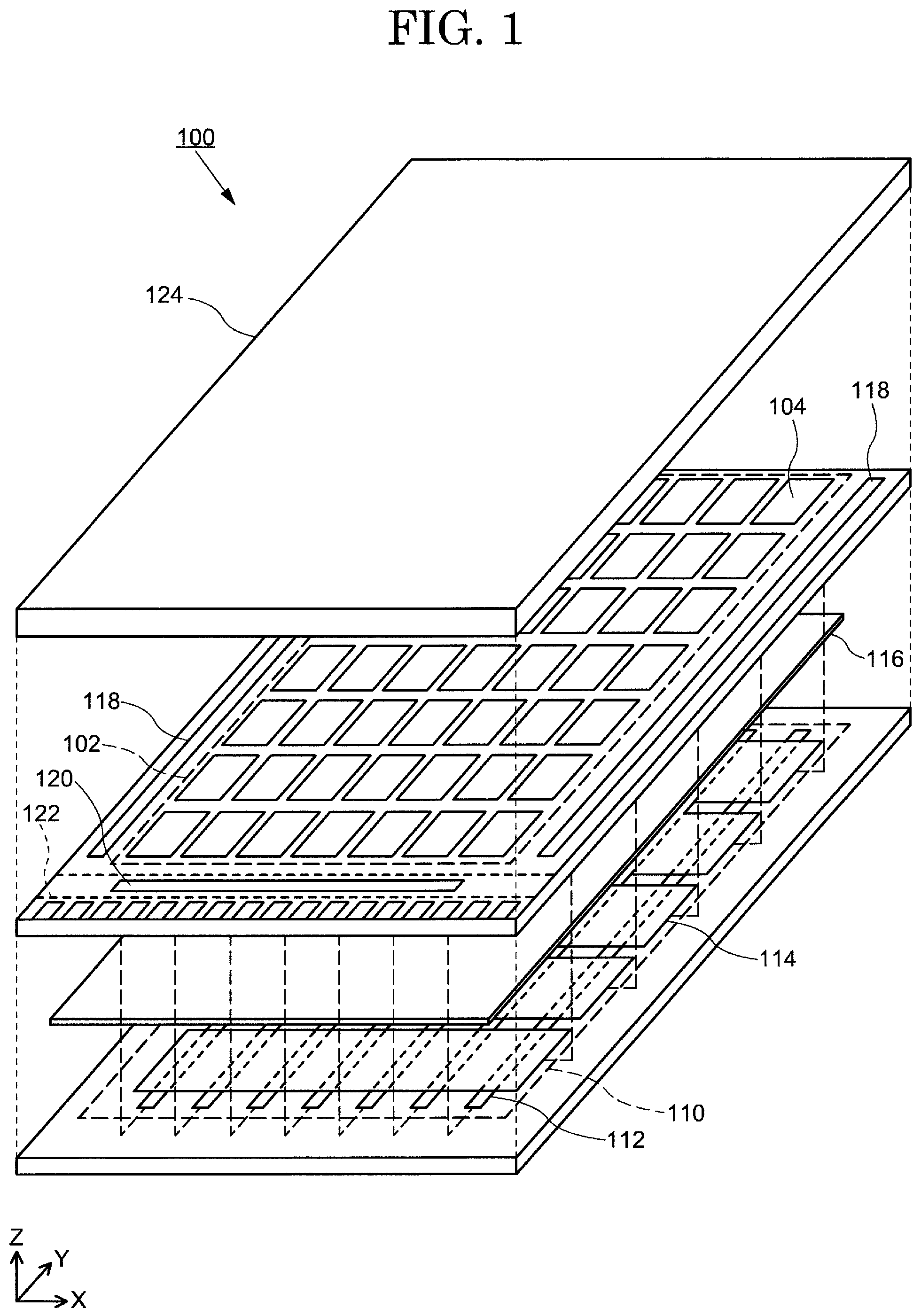 Patent US12333118 Figure 1 – Display device with touch and fingerprint sensor