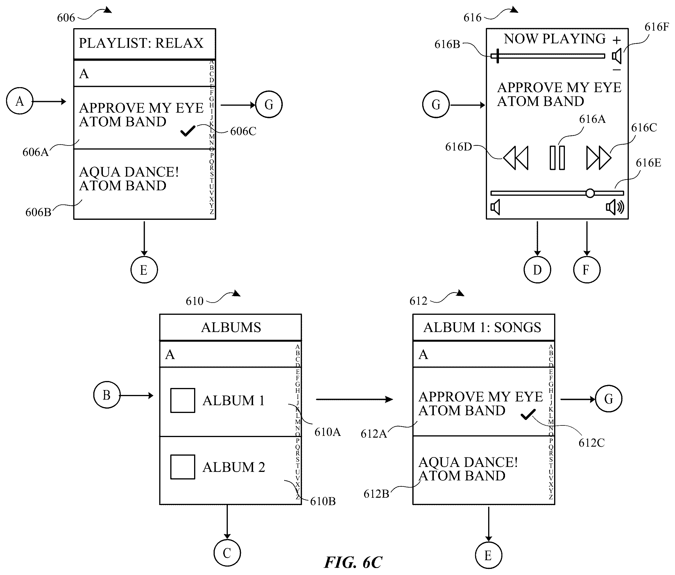 Patent US12333124 Figure 17 – Music user interface