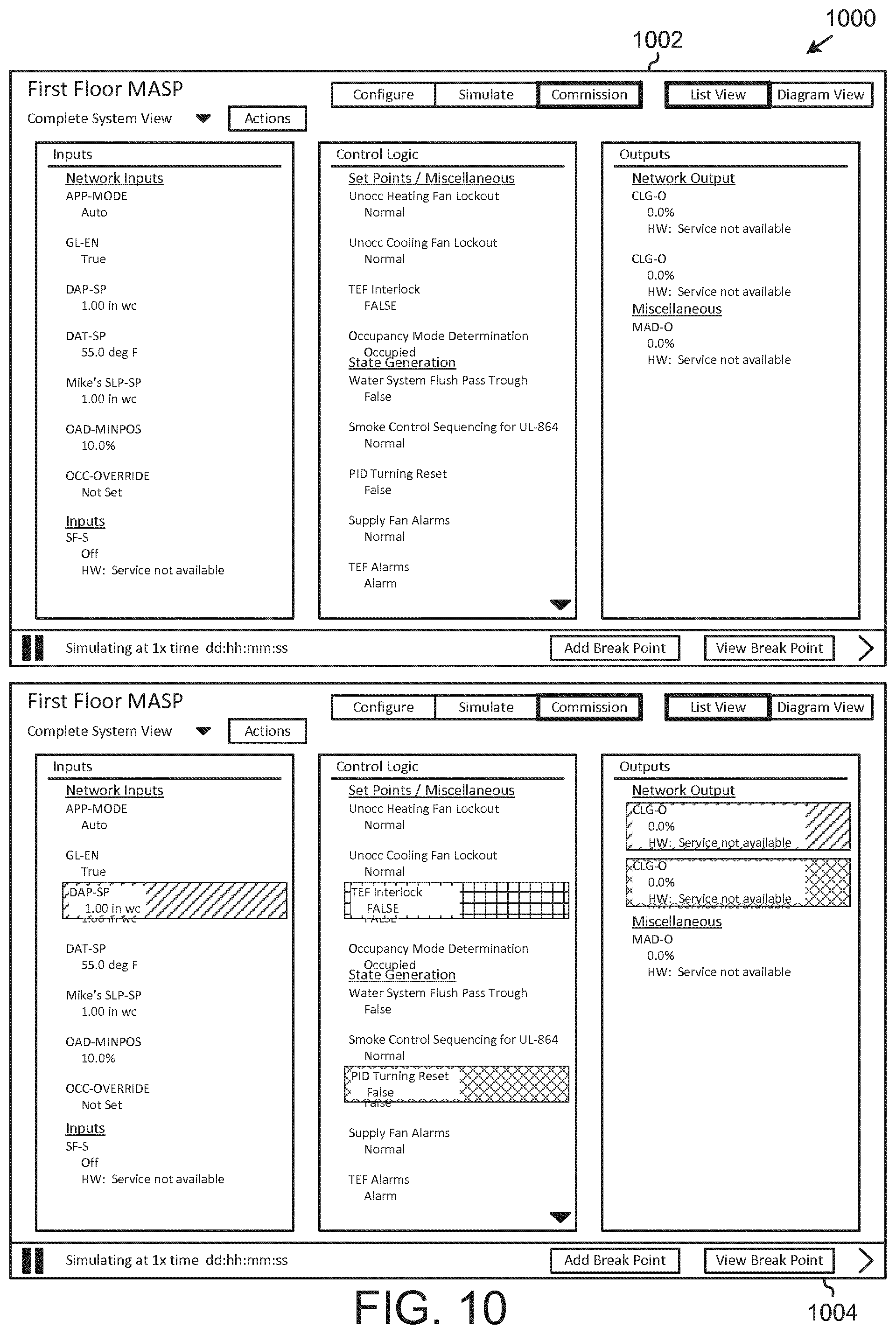 Patent US12333130 Figure 11 – Systems and methods for visually indicating value changes in a building management system