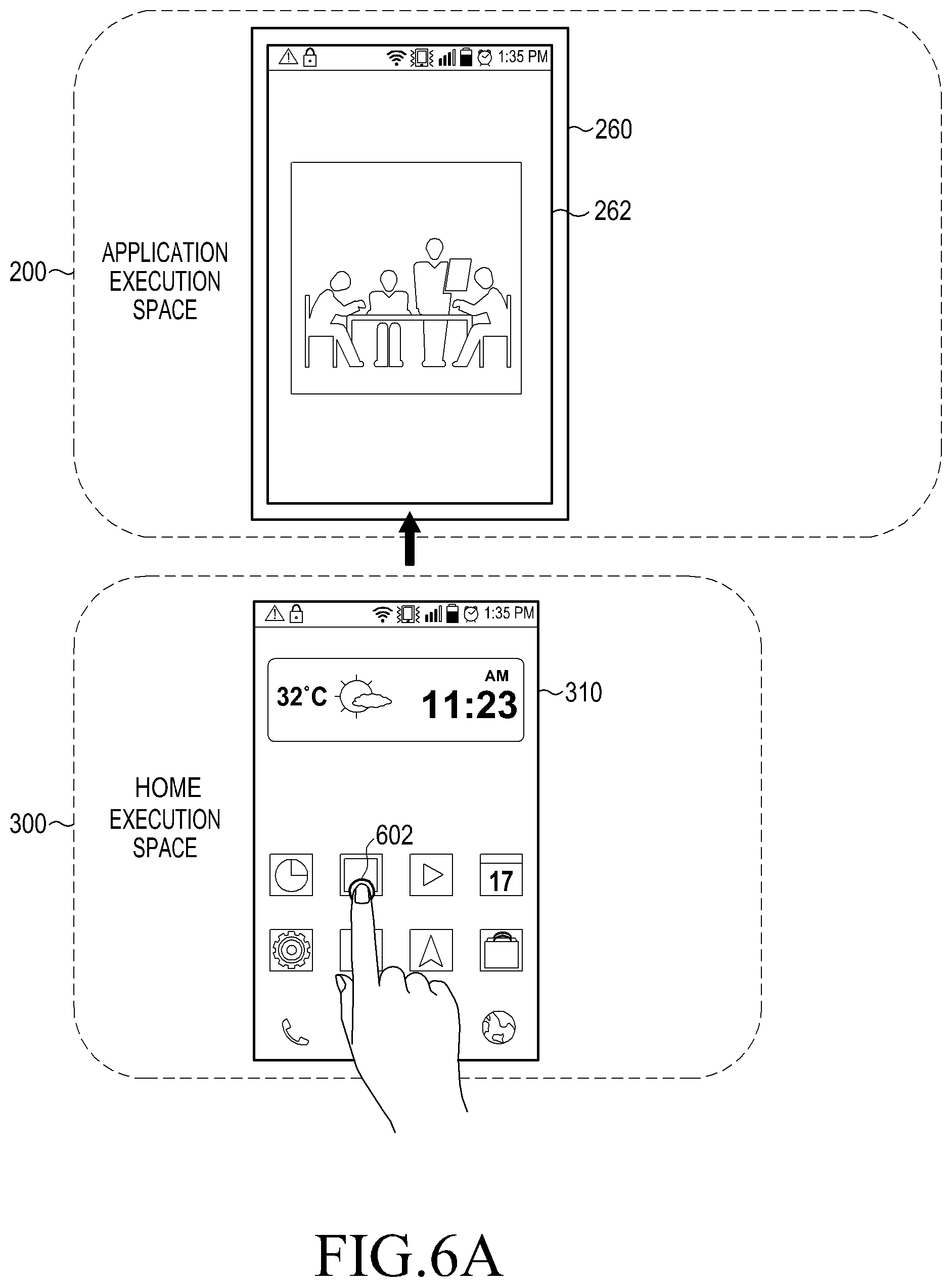 Patent US12333137 Figure 8 – Configuration of application execution spaces and sub-spaces for sharing data on a mobile touch screen device