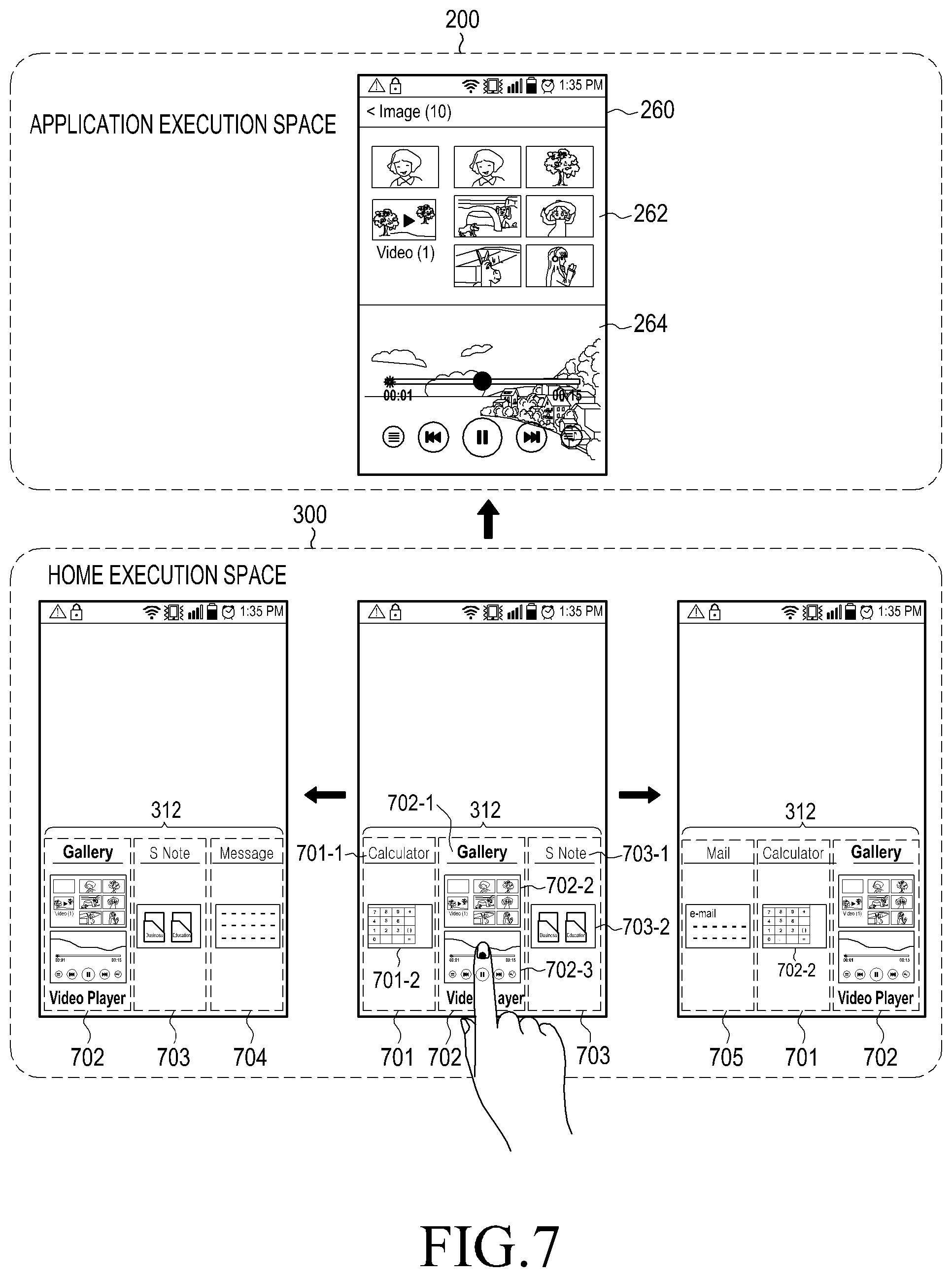Patent US12333137 Figure 10 – Configuration of application execution spaces and sub-spaces for sharing data on a mobile touch screen device