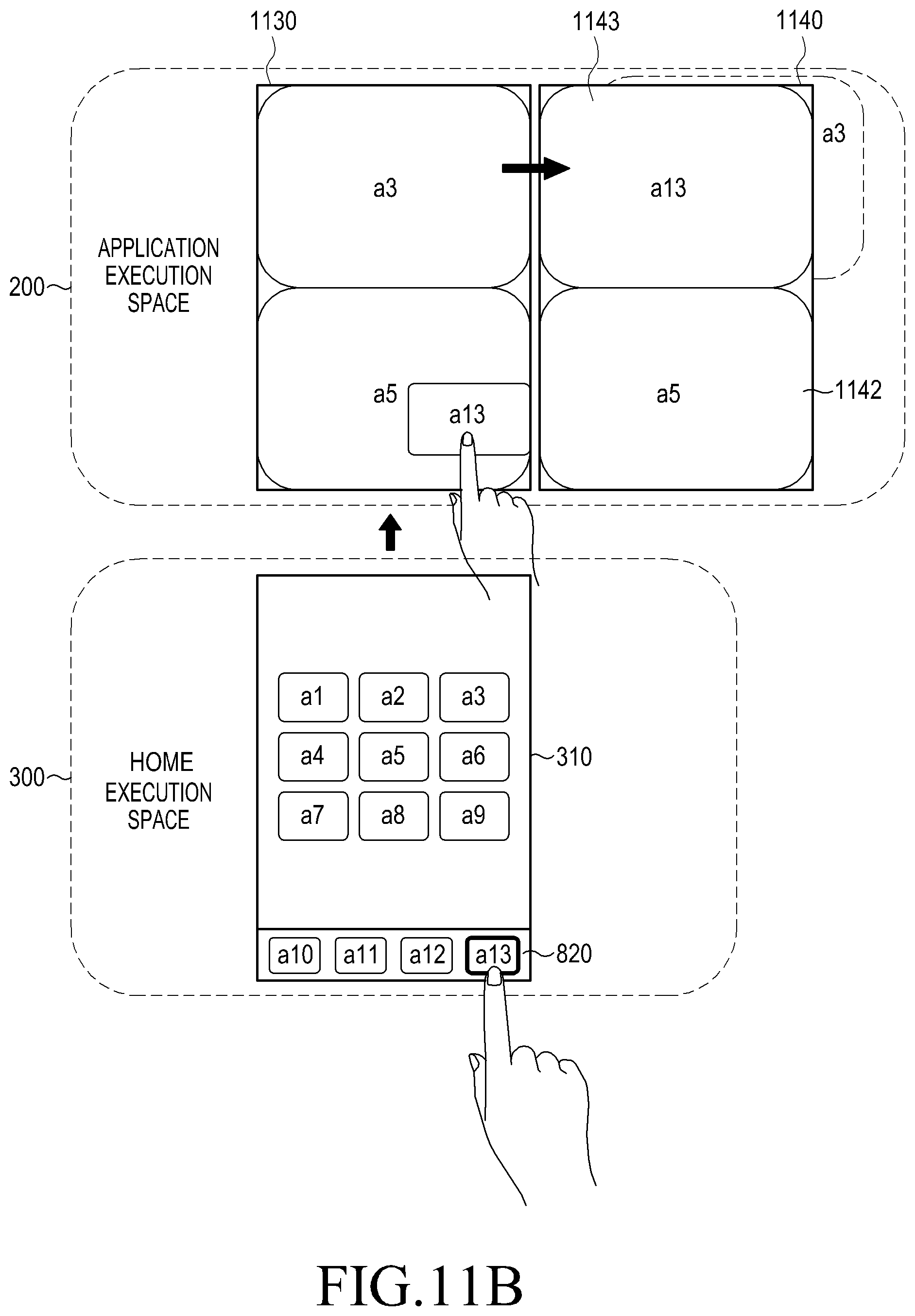 Patent US12333137 Figure 16 – Configuration of application execution spaces and sub-spaces for sharing data on a mobile touch screen device