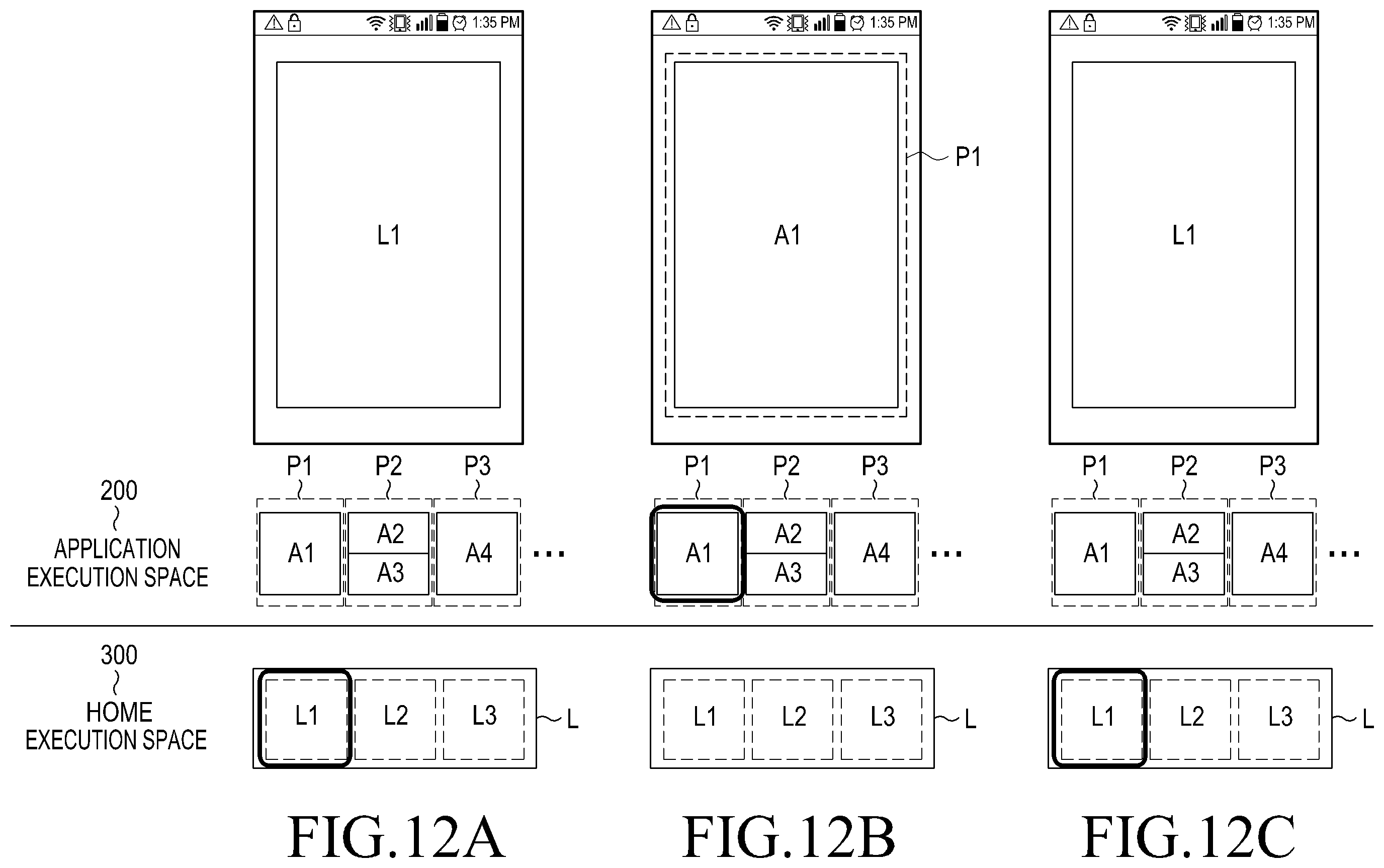 Patent US12333137 Figure 17 – Configuration of application execution spaces and sub-spaces for sharing data on a mobile touch screen device